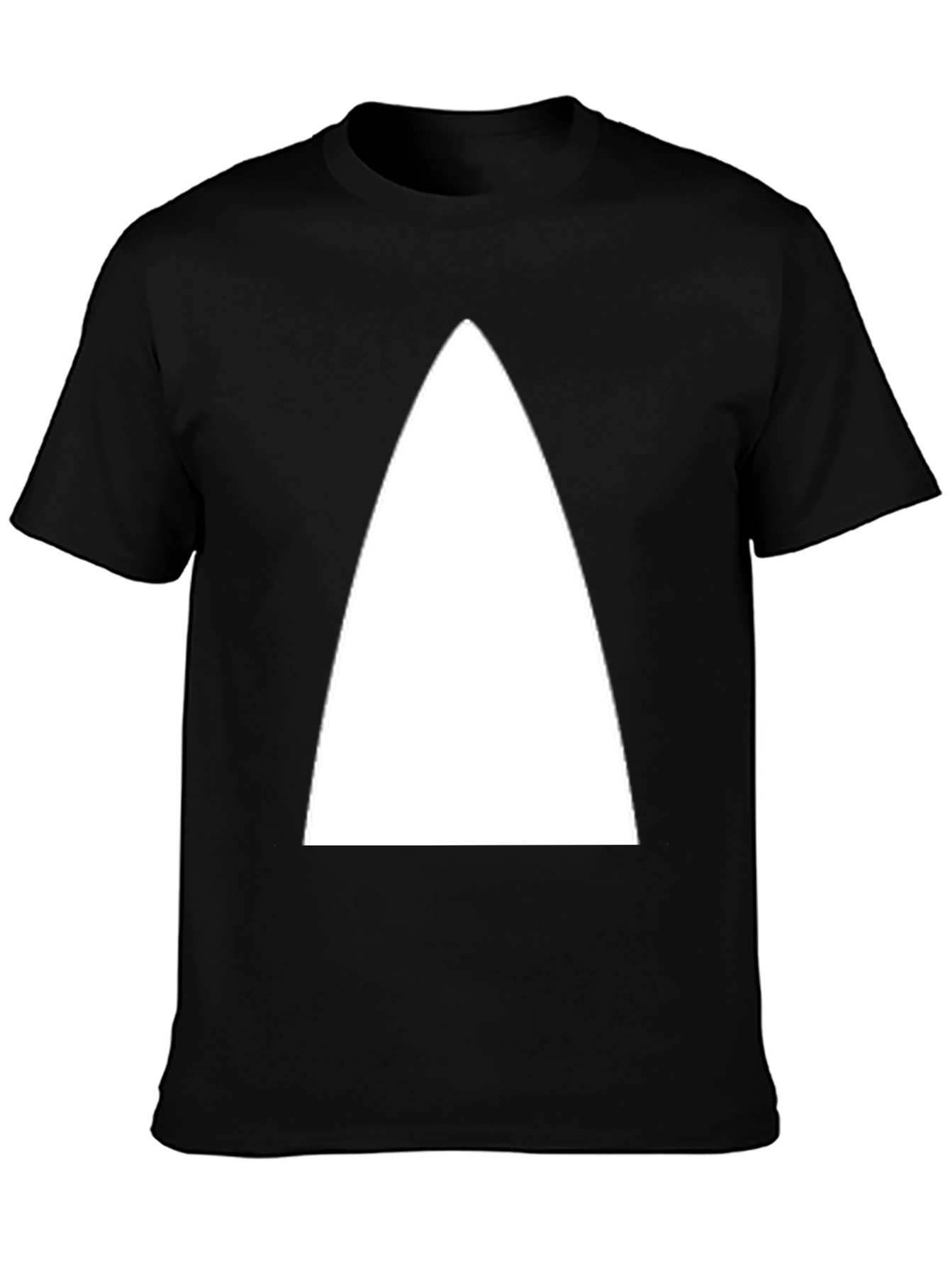 Minimalist White Triangle Graphic Black T-Shirt
