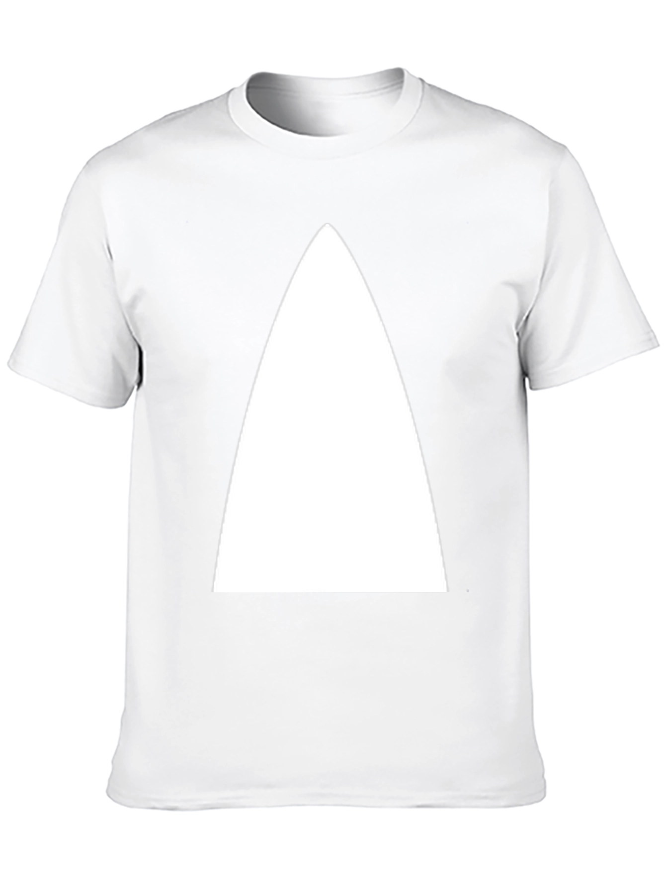 Minimalist White Triangle Graphic Black T-Shirt