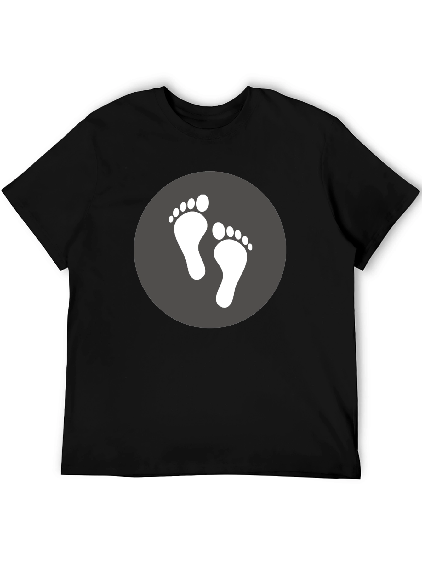 Footprint Graphic Tee - Soft Black Cotton