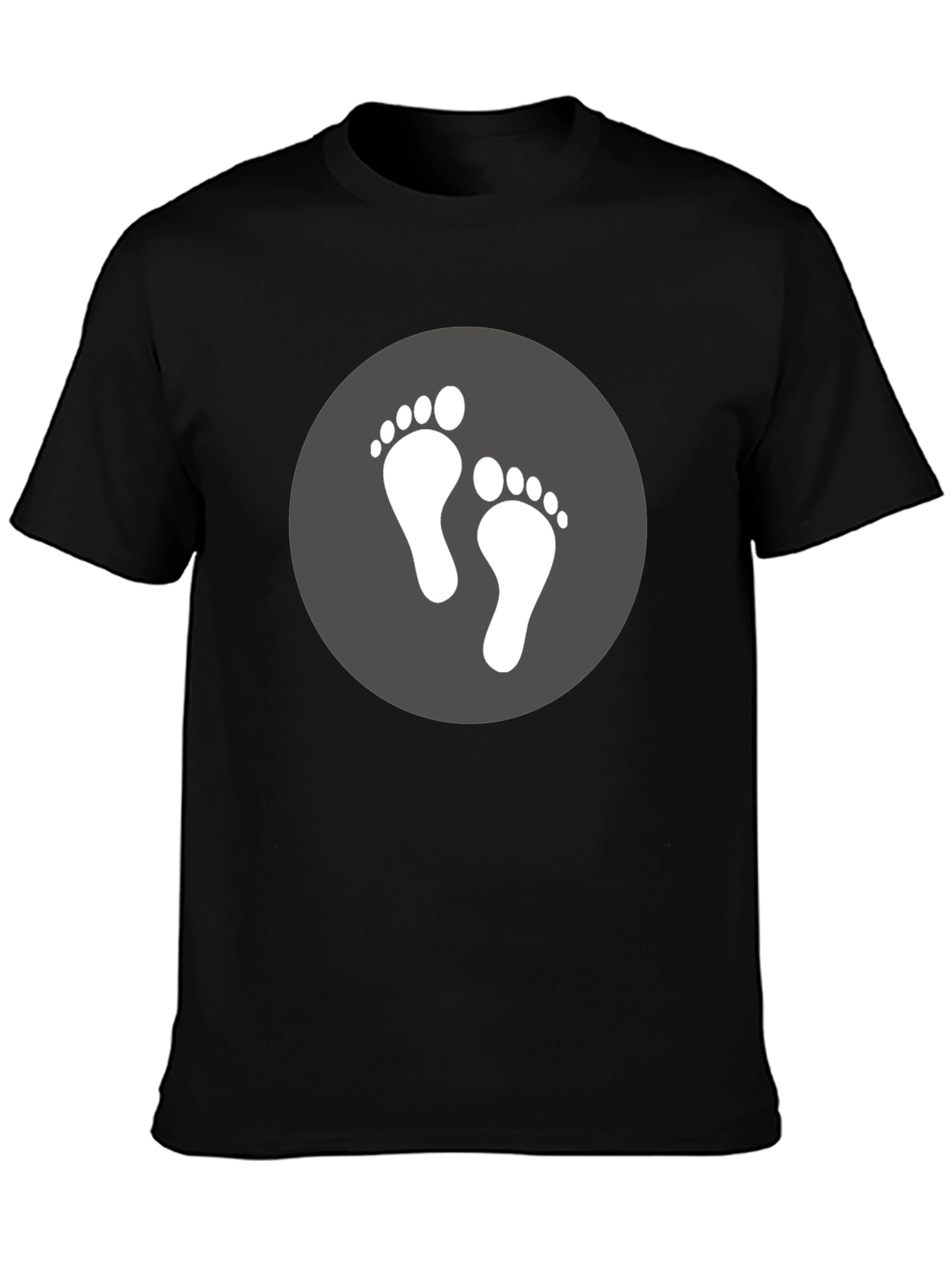 Footprint Graphic Tee - Soft Black Cotton