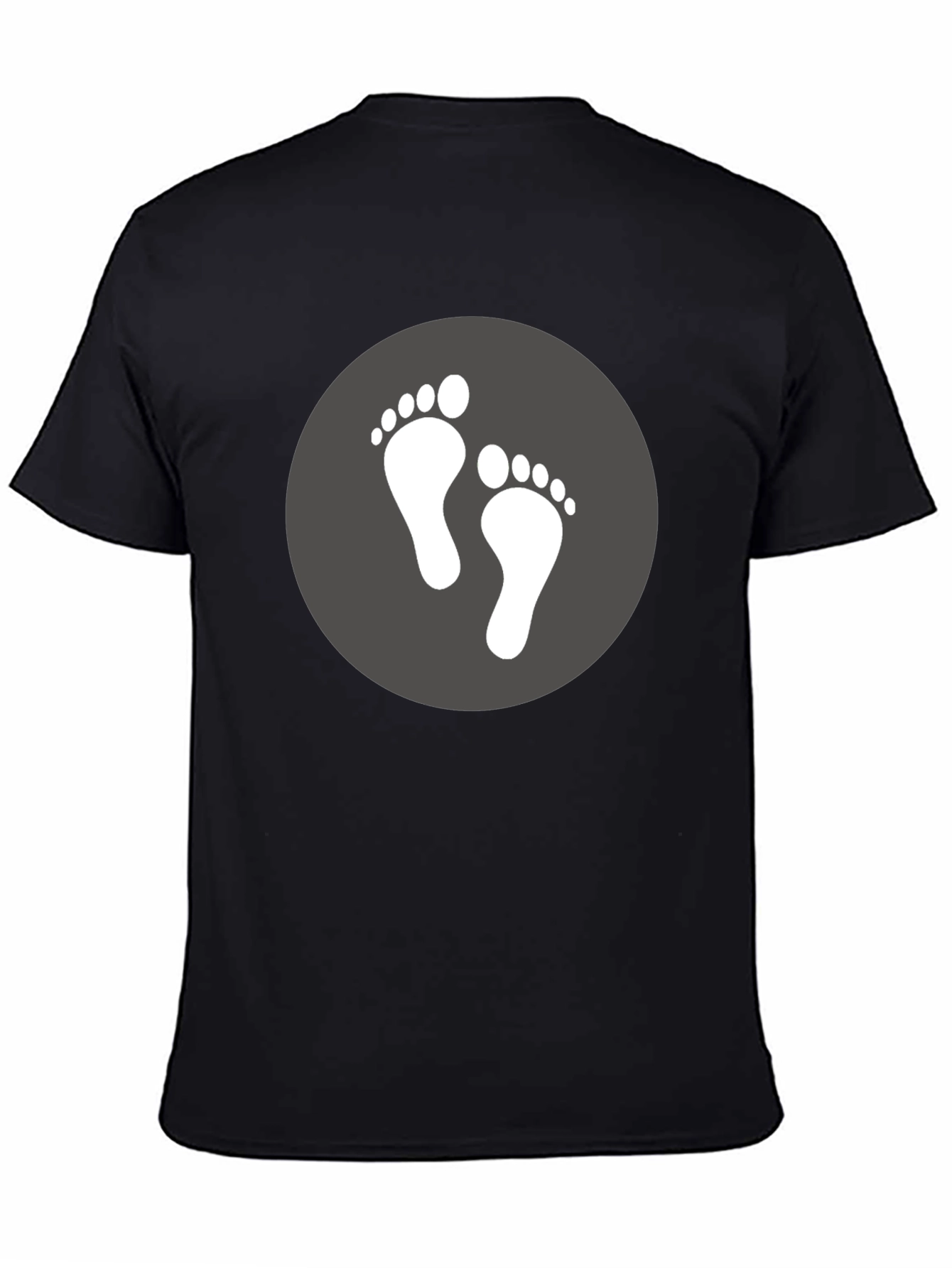 Footprint Graphic Tee - Soft Black Cotton