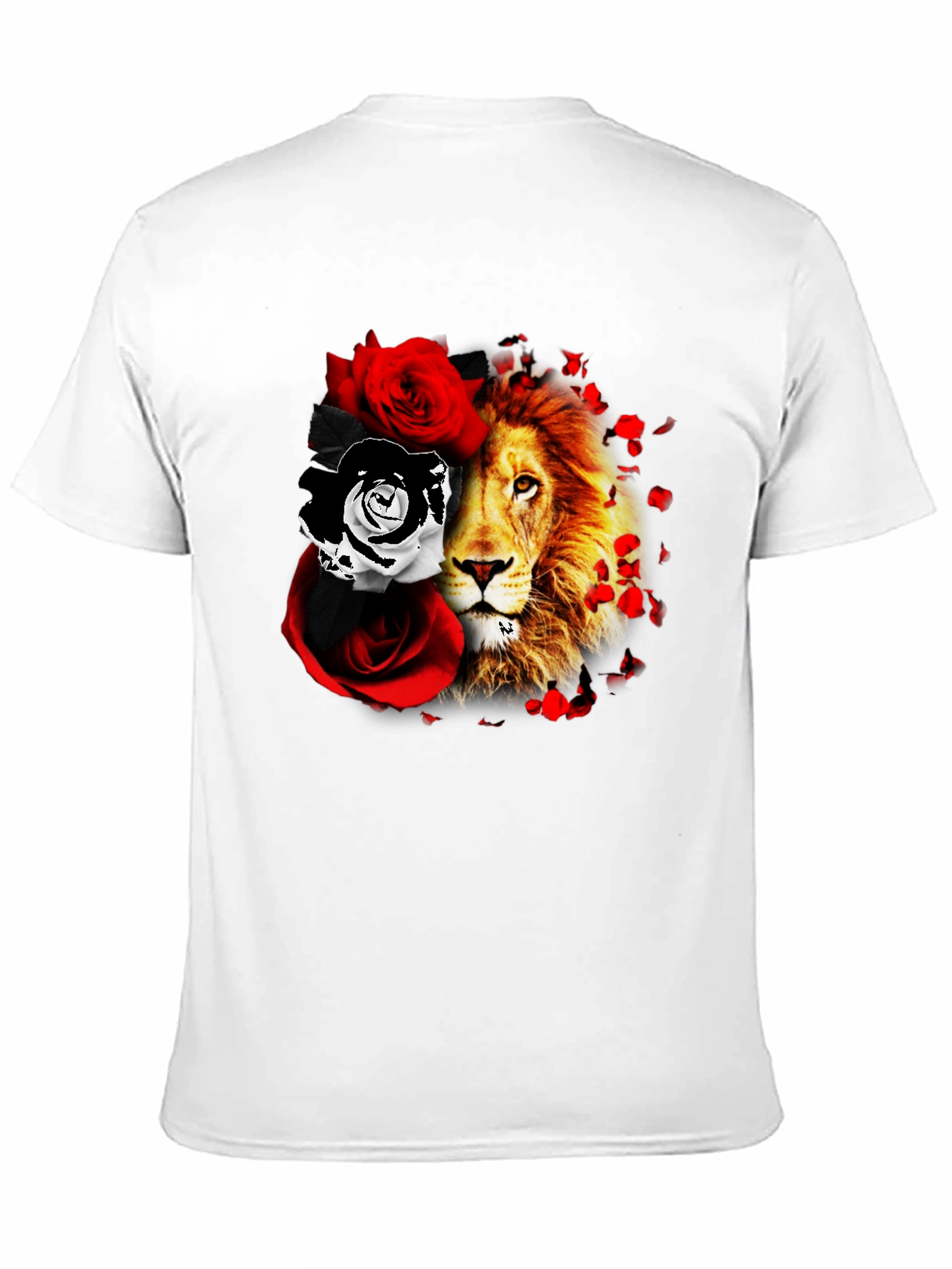 Lion and Roses Graphic T-Shirt