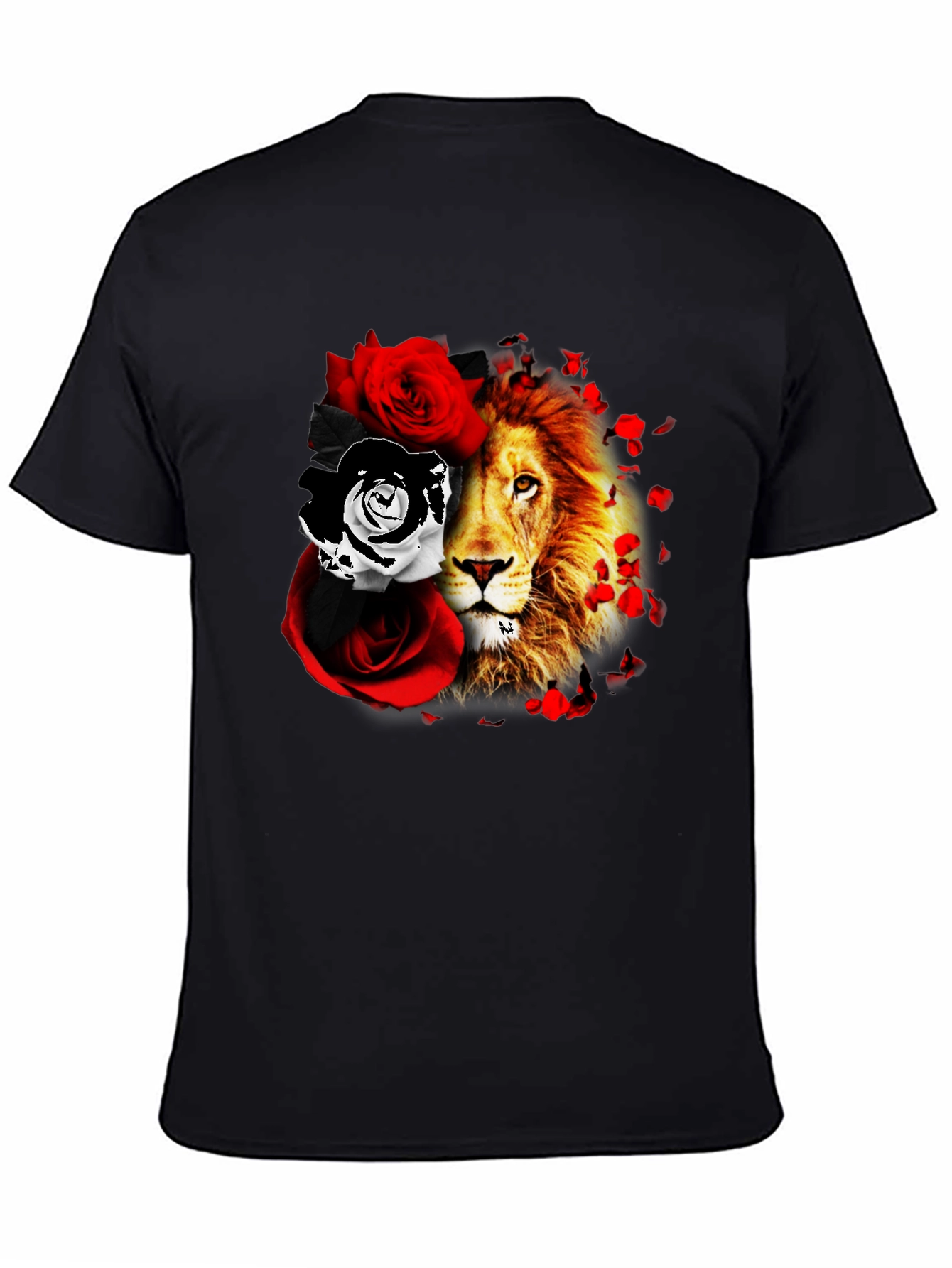 Lion and Roses Graphic T-Shirt