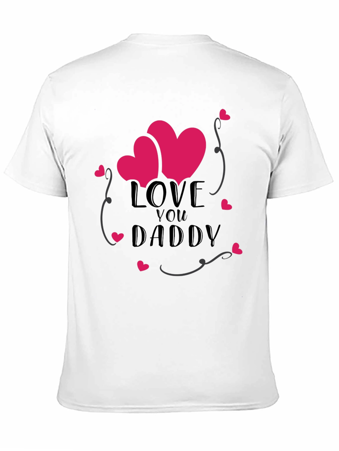 Love You Daddy Heart Graphic Tee - Black