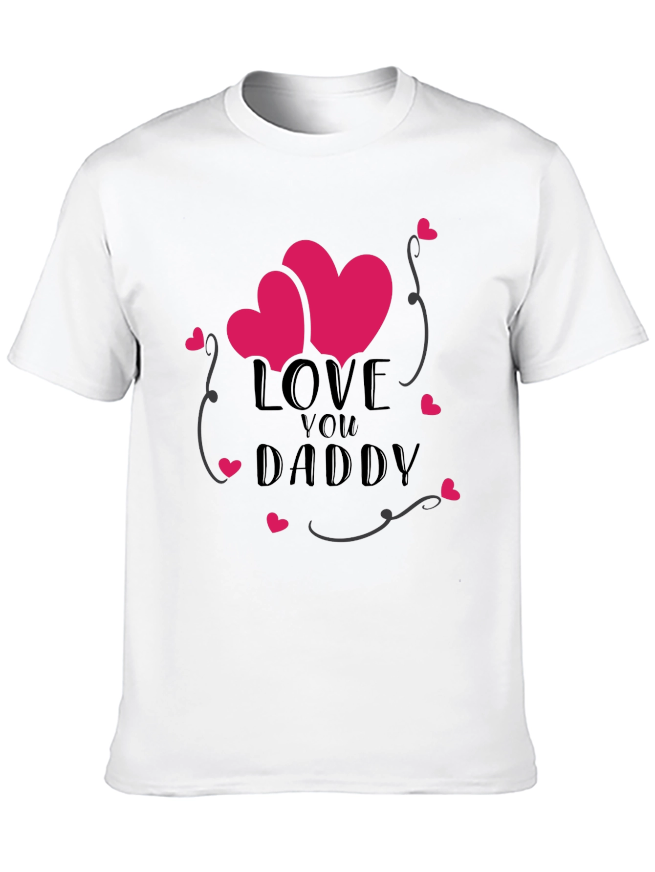 Love You Daddy Heart Graphic Tee - Black