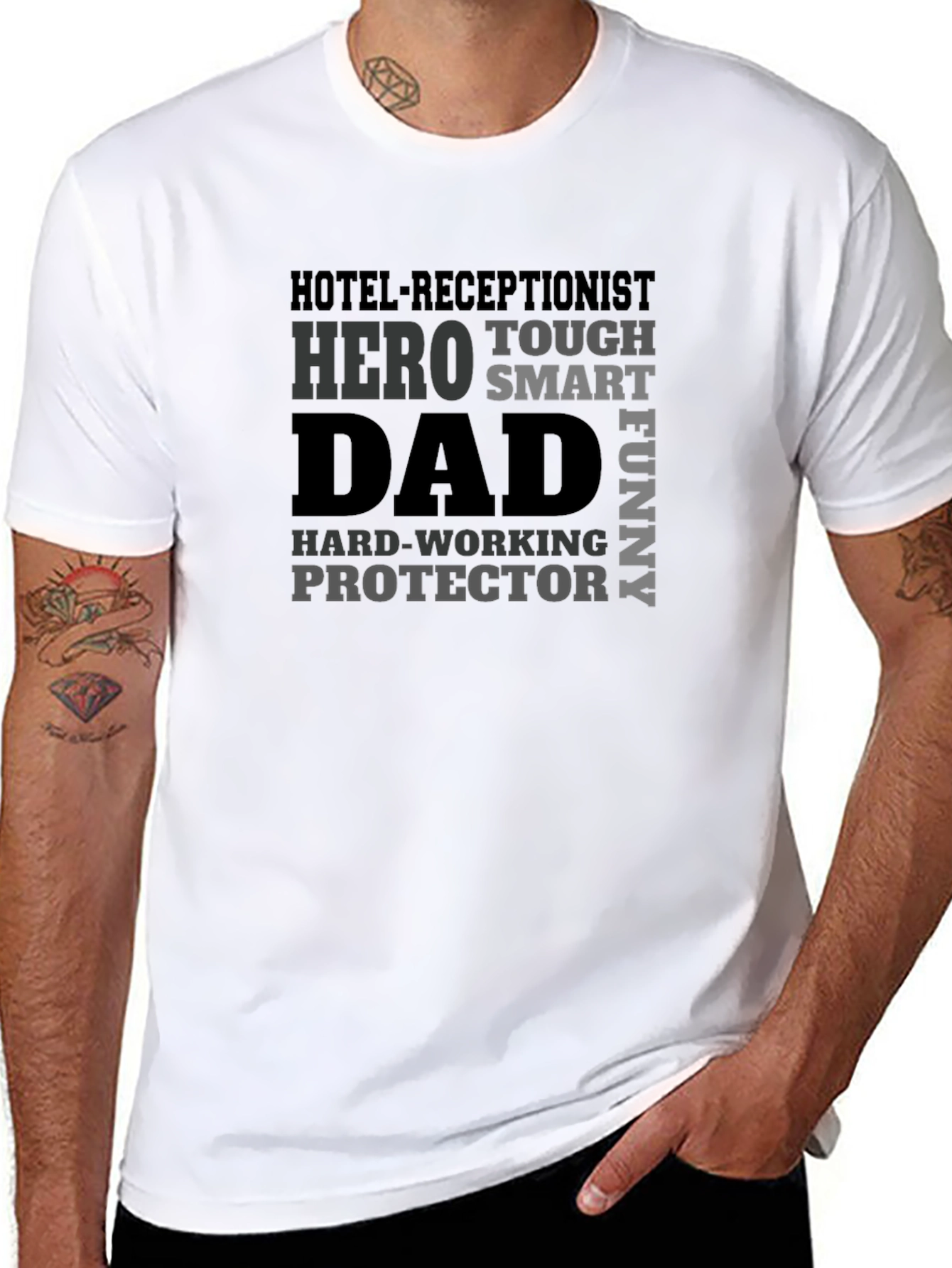 Hotel Receptionist Dad Hero T-Shirt