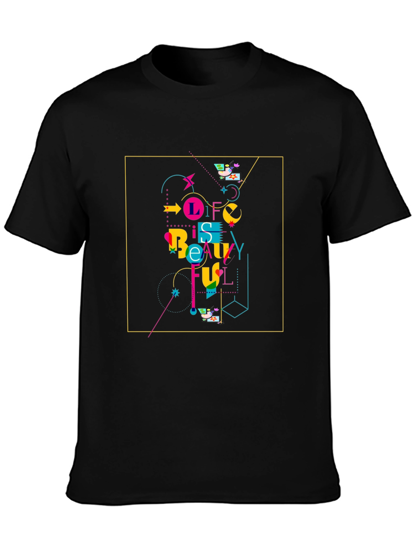 Life Is Beautiful Graphic Tee - Stylish Black T-Shirt