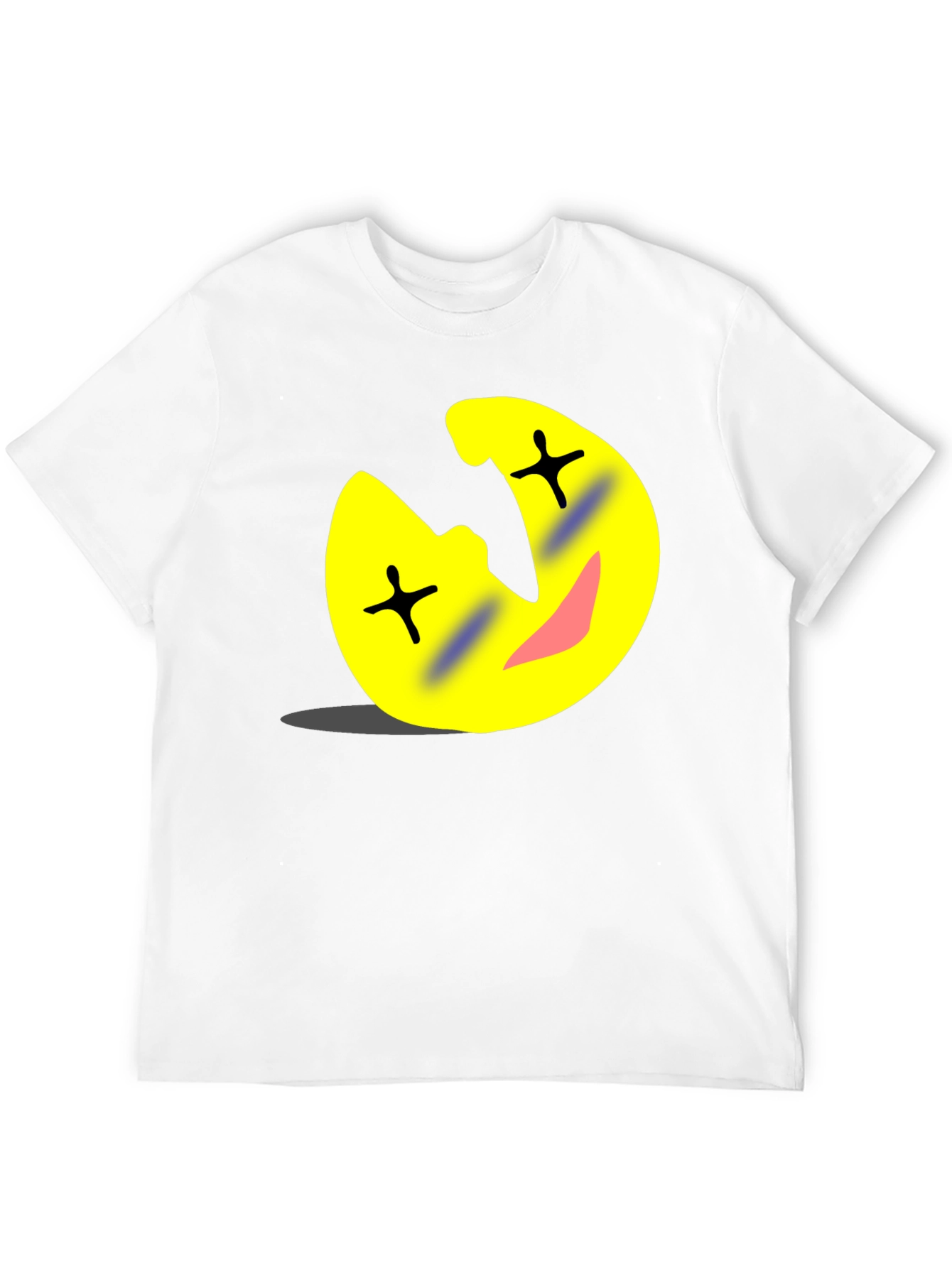 Funny Cartoon Emoji Black T-Shirt