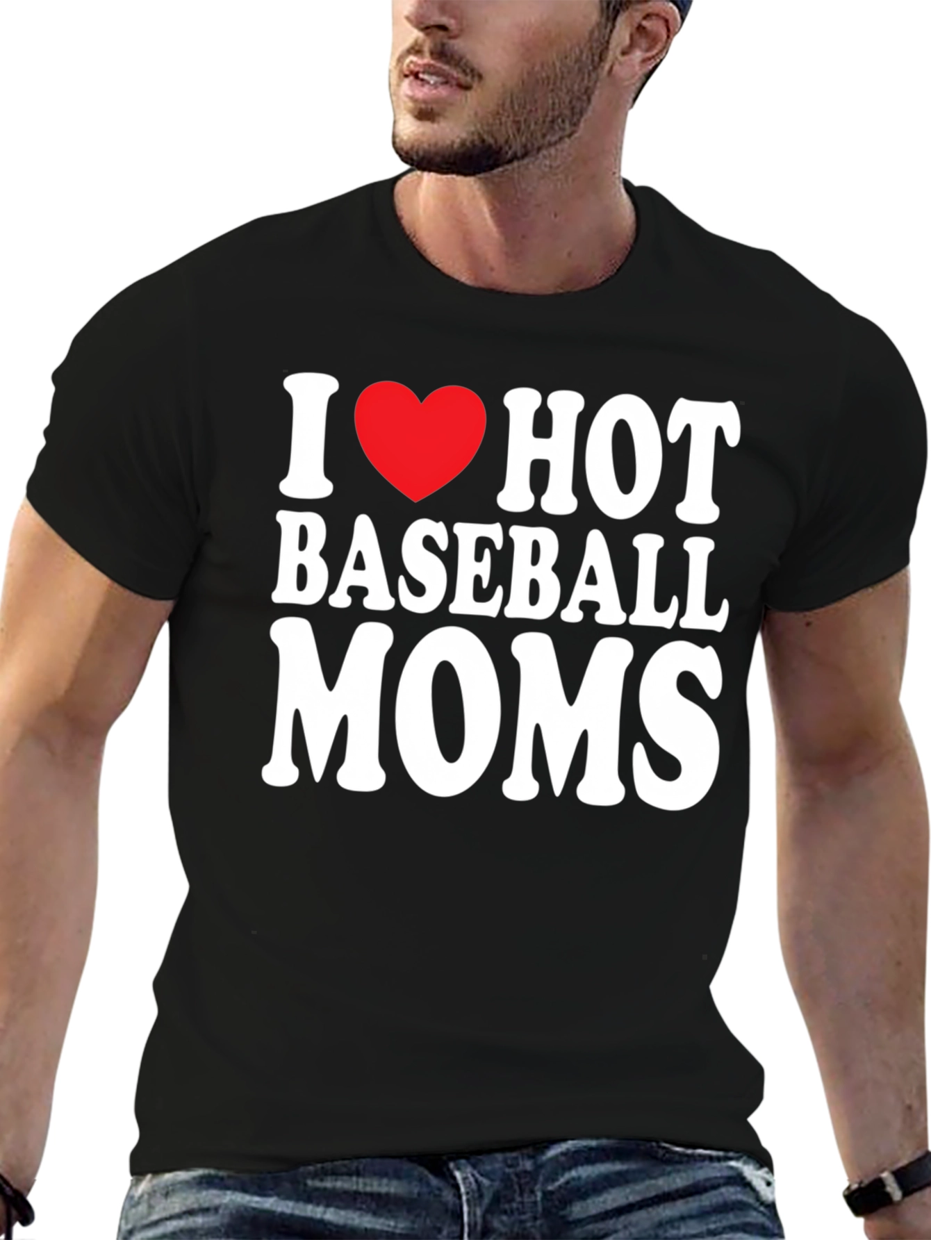 I Heart Hot Baseball Moms Graphic Tee