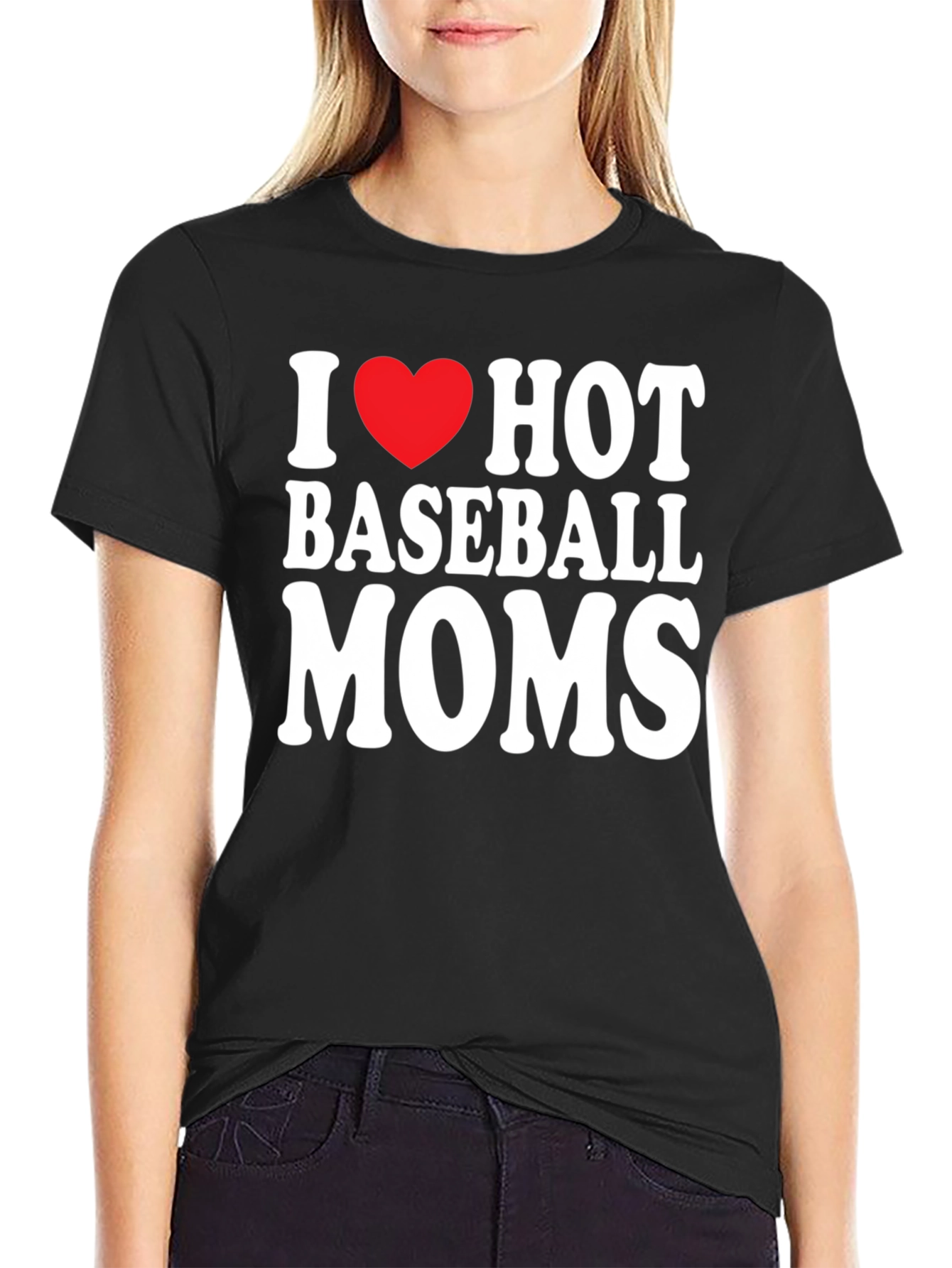 I Heart Hot Baseball Moms Graphic Tee