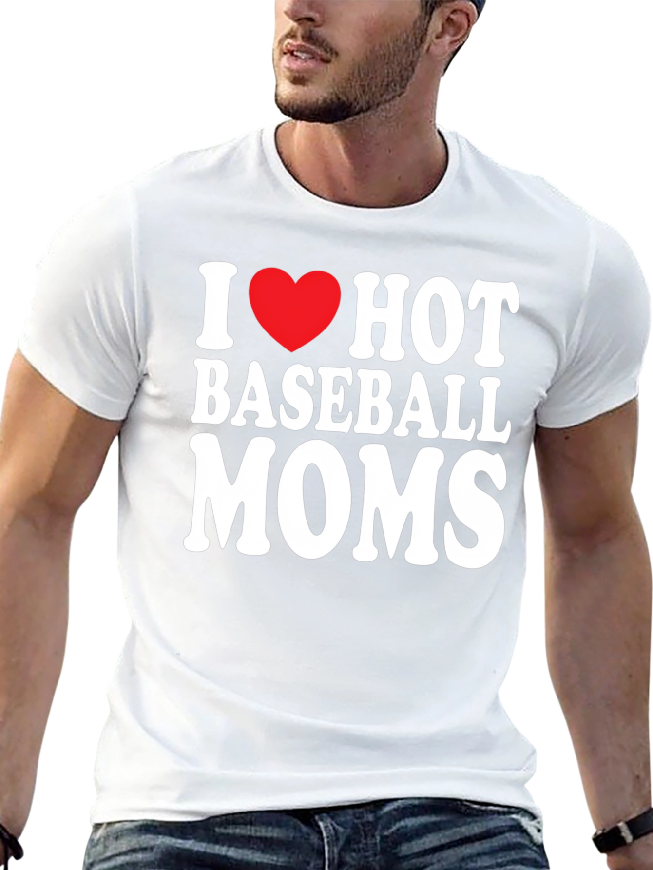 I Heart Hot Baseball Moms Graphic Tee