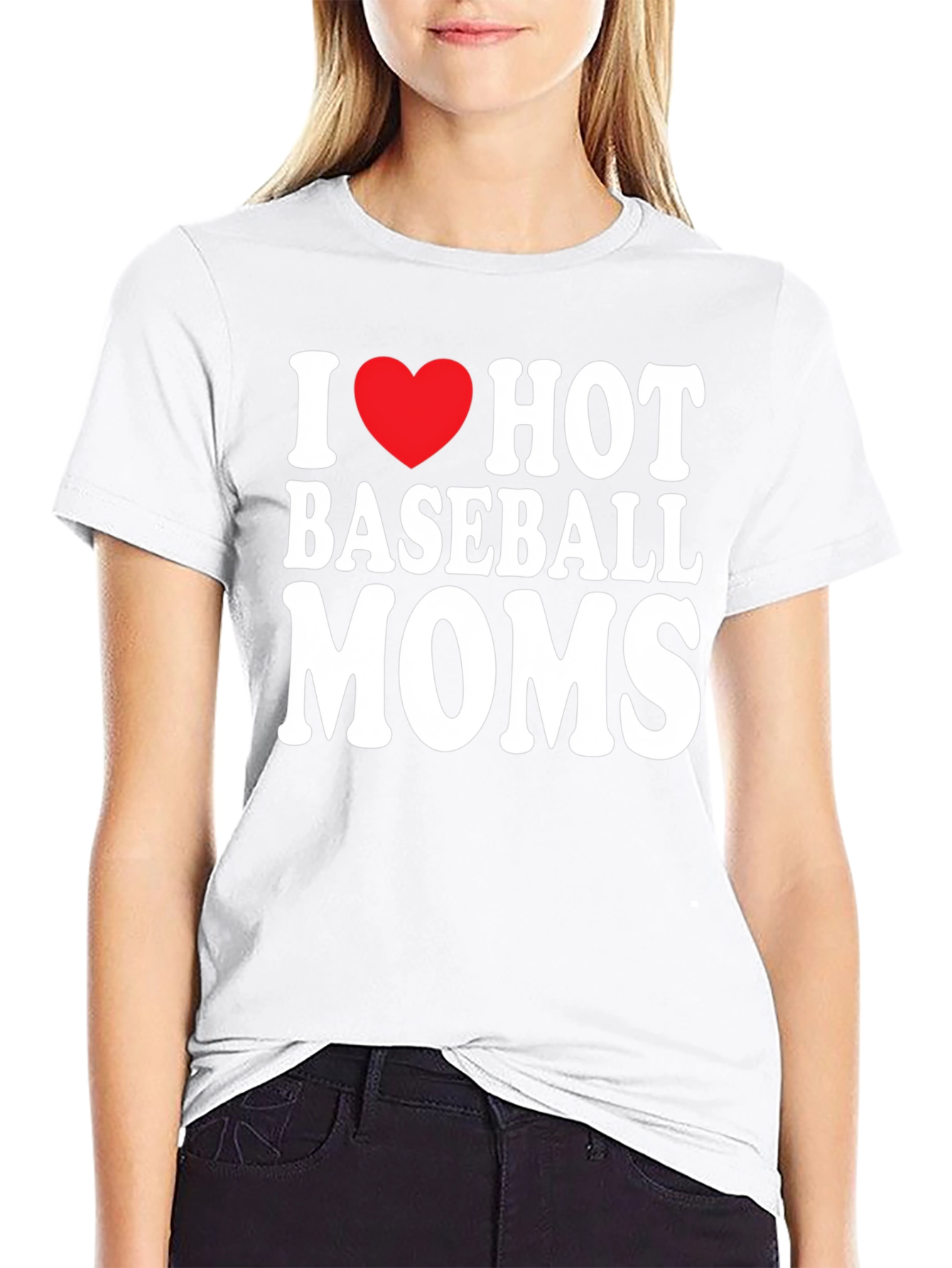 I Heart Hot Baseball Moms Graphic Tee