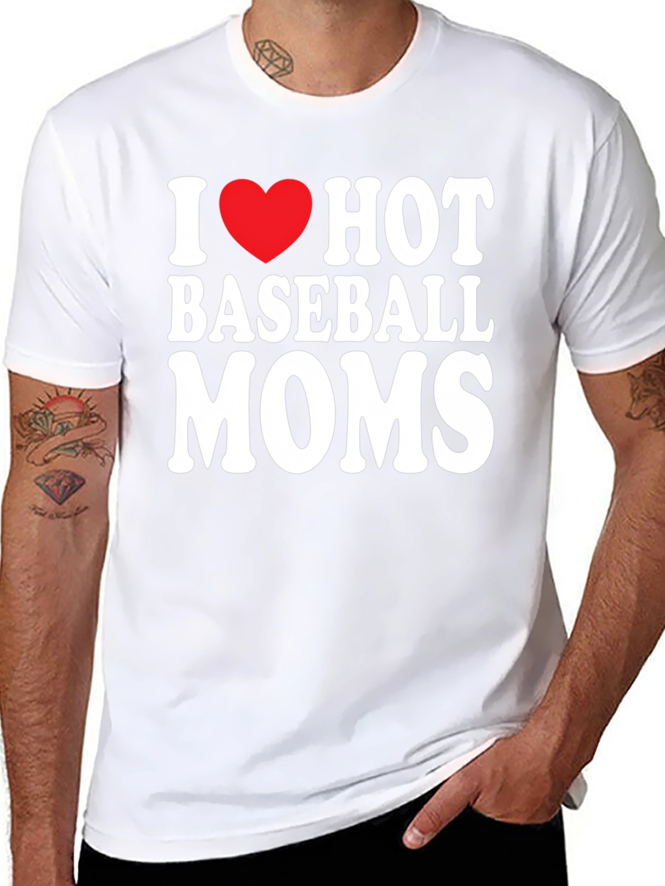 I Heart Hot Baseball Moms Graphic Tee