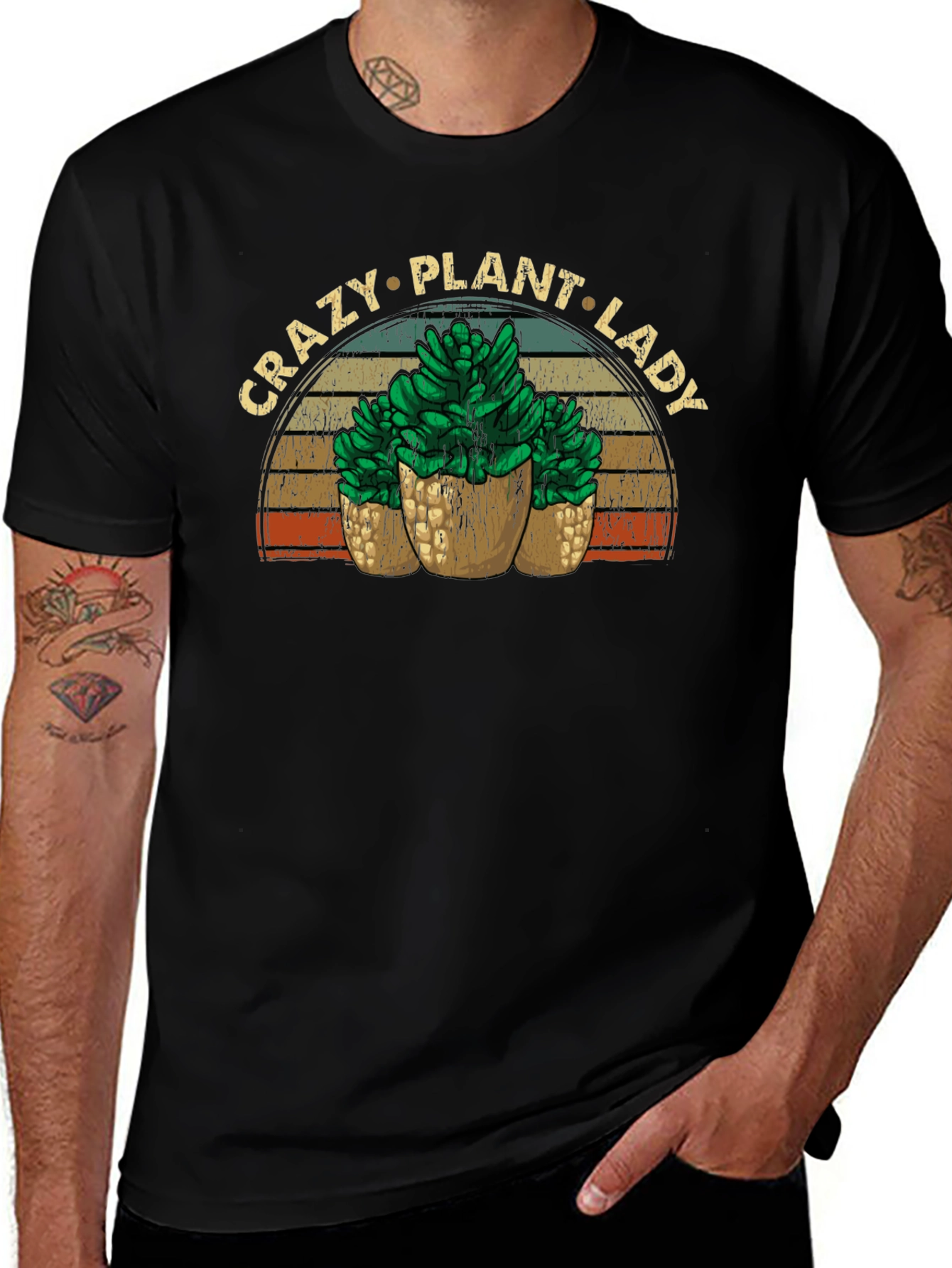 Crazy Plant Lady Graphic Tee - Black Unisex T-Shirt