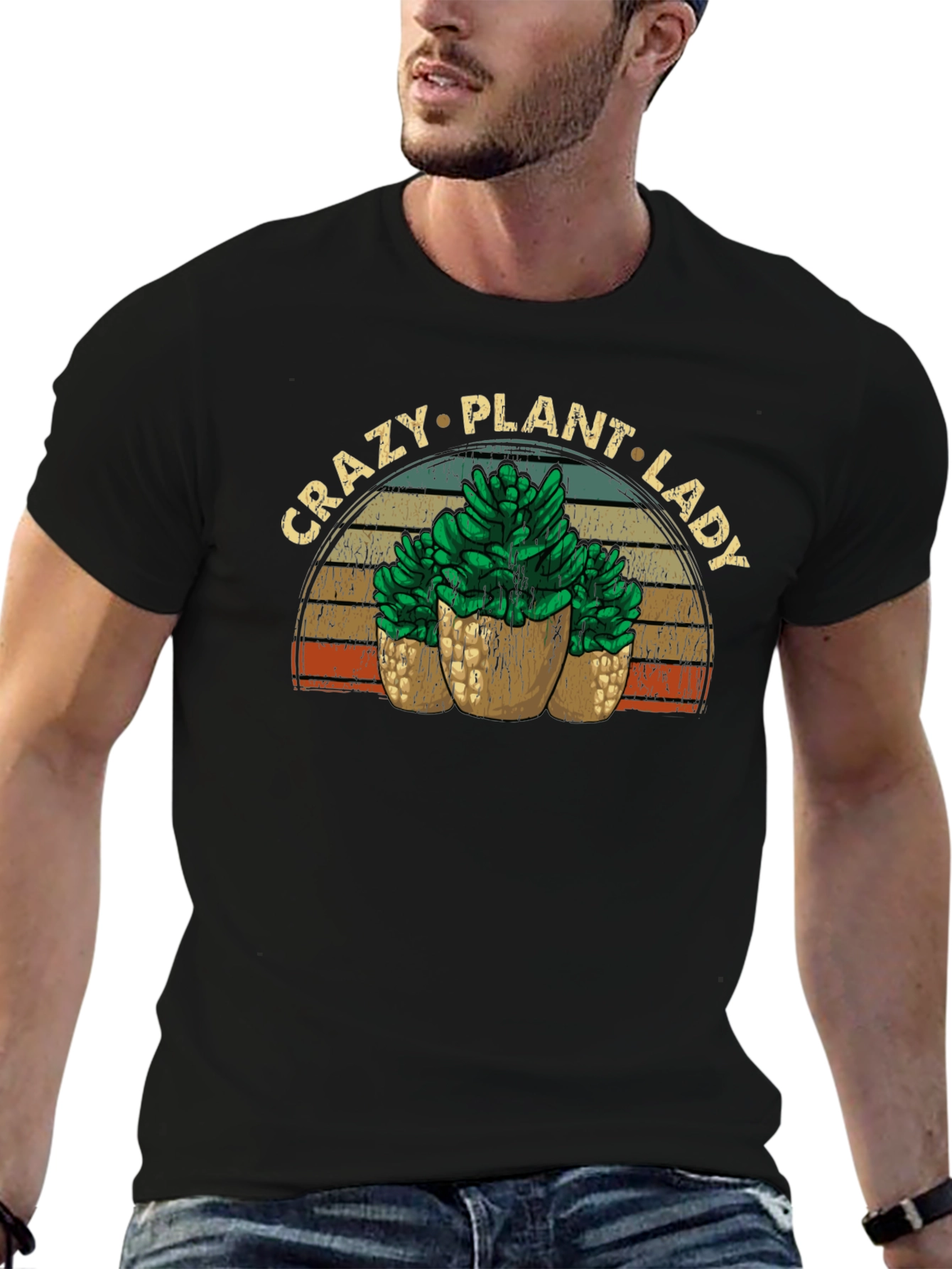 Crazy Plant Lady Graphic Tee - Black Unisex T-Shirt