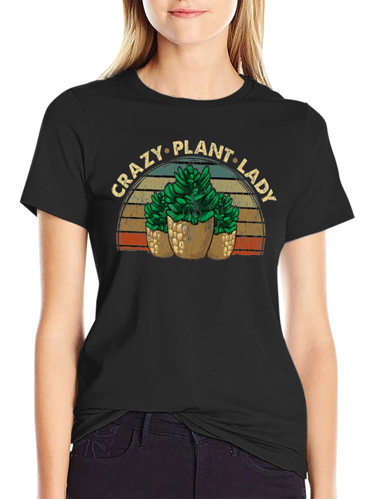 Crazy Plant Lady Graphic Tee - Black Unisex T-Shirt
