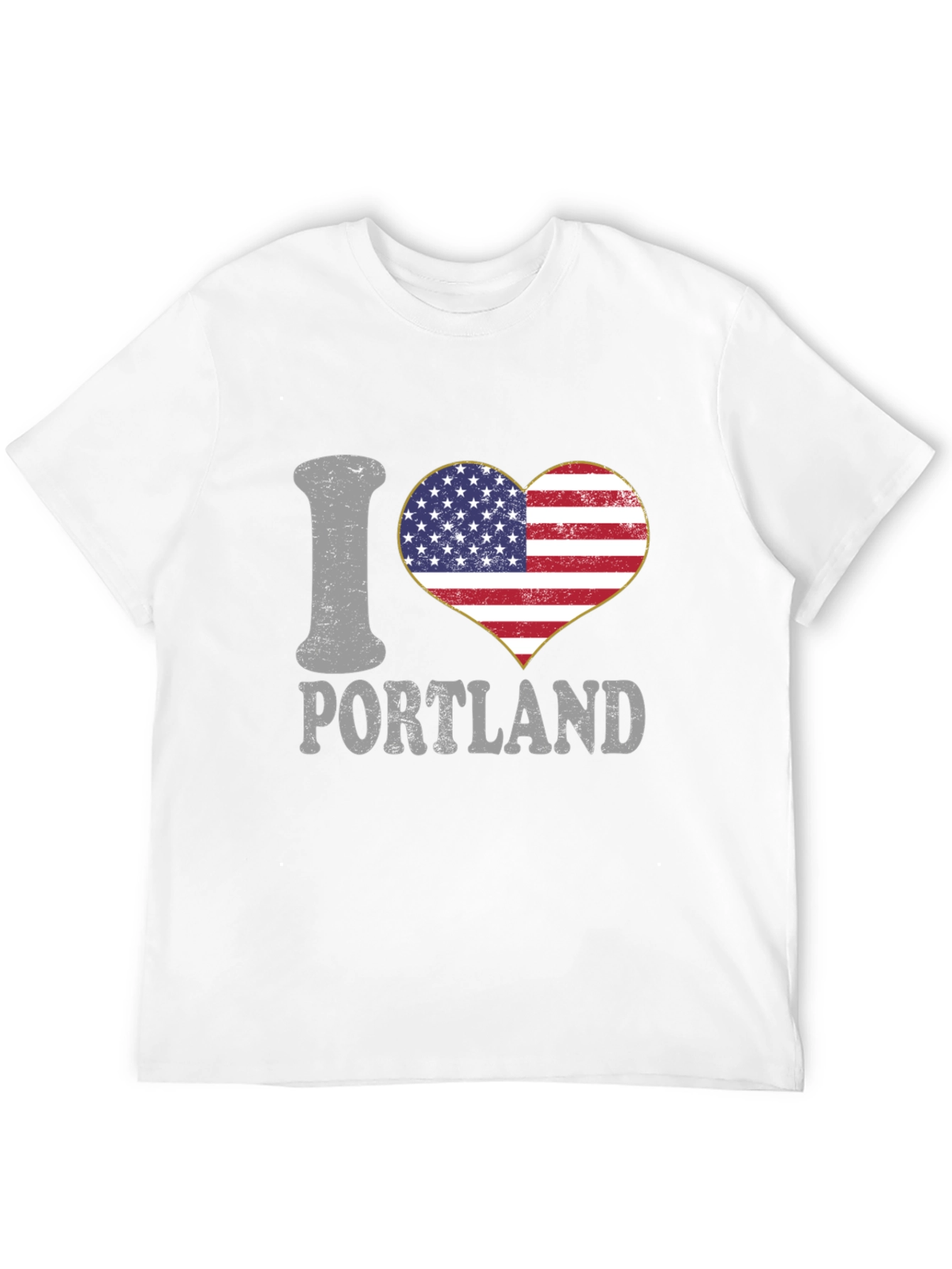 I Love Portland USA Flag Heart T-Shirt