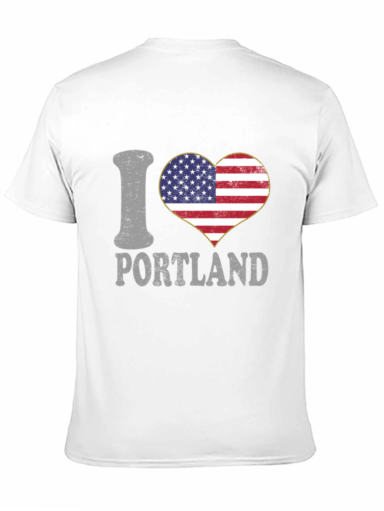 I Love Portland USA Flag Heart T-Shirt