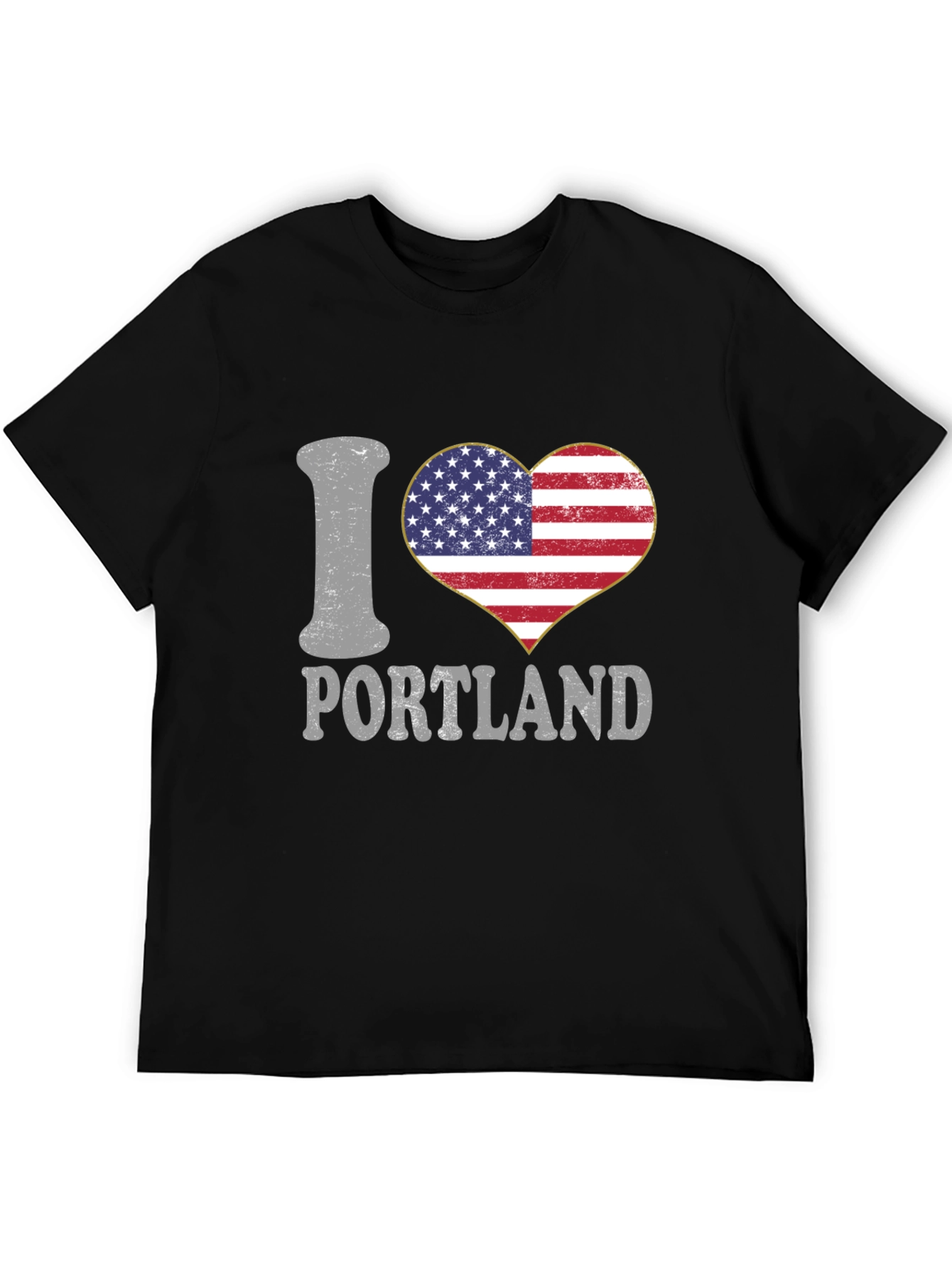 I Love Portland USA Flag Heart T-Shirt