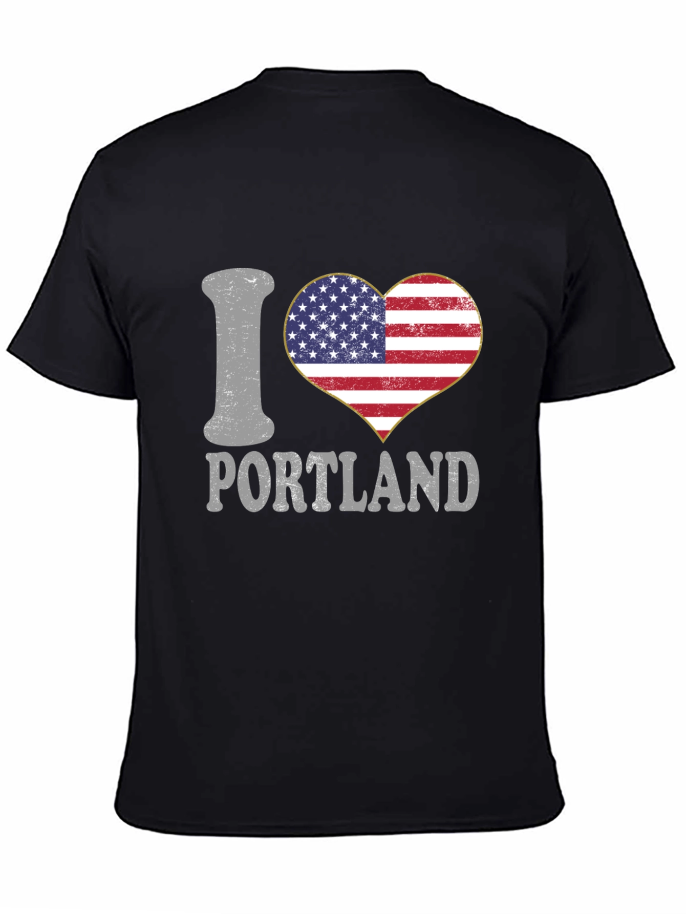 I Love Portland USA Flag Heart T-Shirt