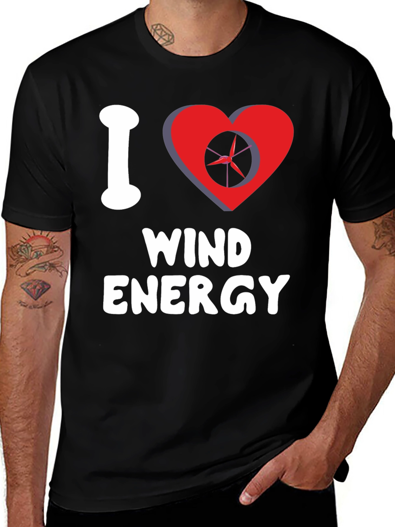 I Love Wind Energy Graphic Tee