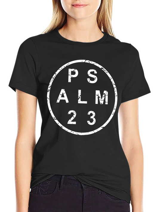 Psalm 23 Graphic Print Black T-Shirt