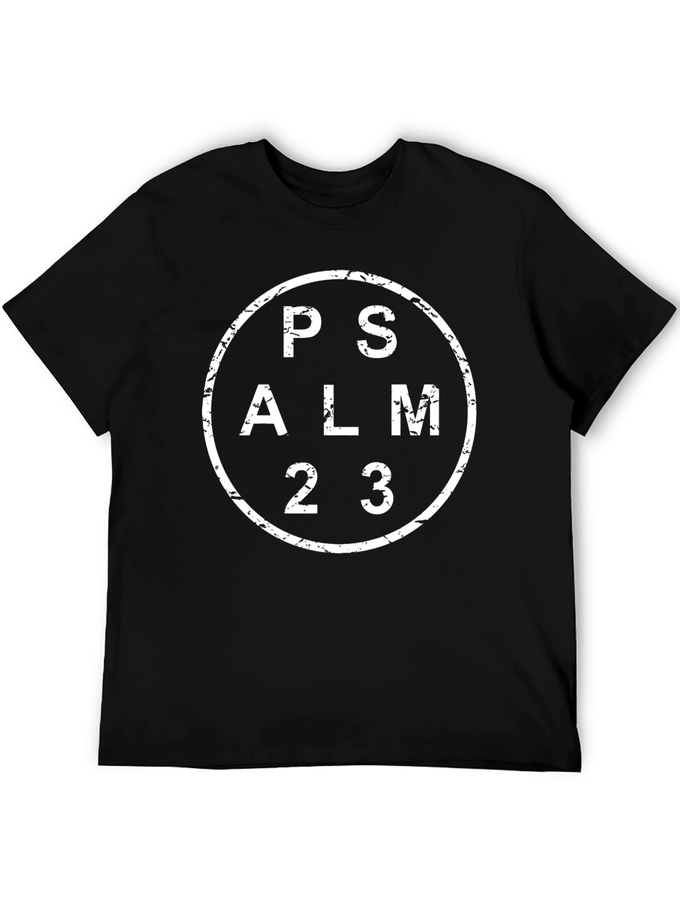 Psalm 23 Graphic Print Black T-Shirt
