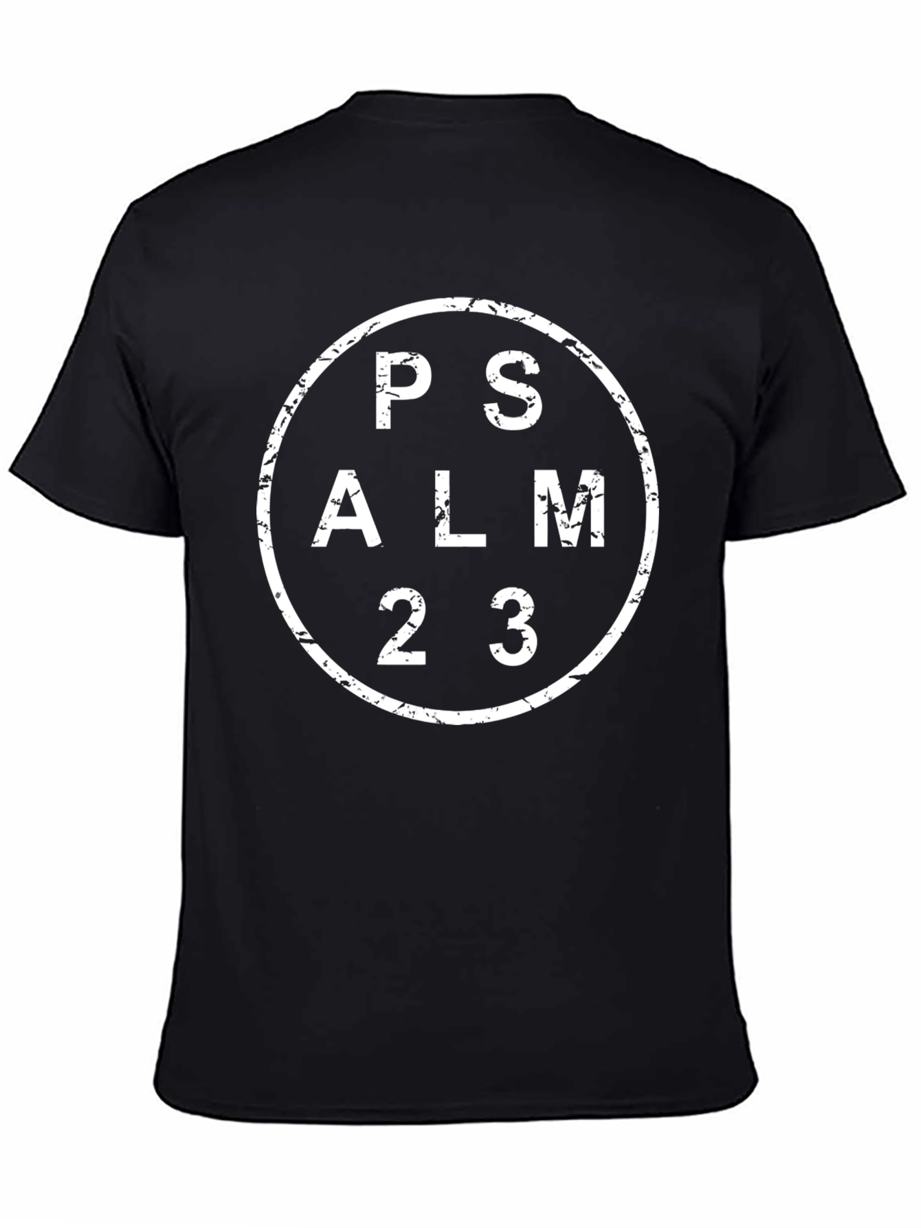 Psalm 23 Graphic Print Black T-Shirt