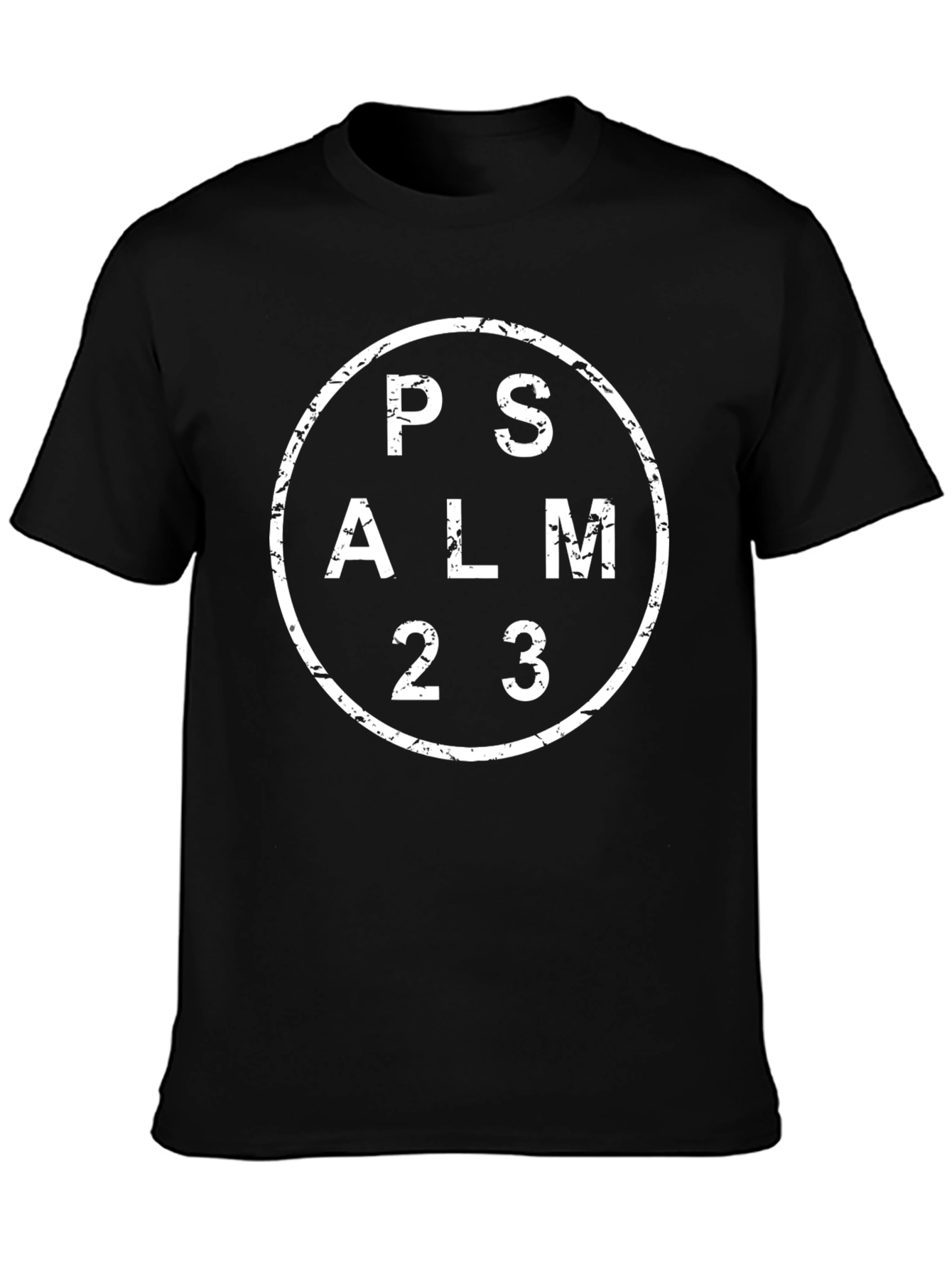 Psalm 23 Graphic Print Black T-Shirt