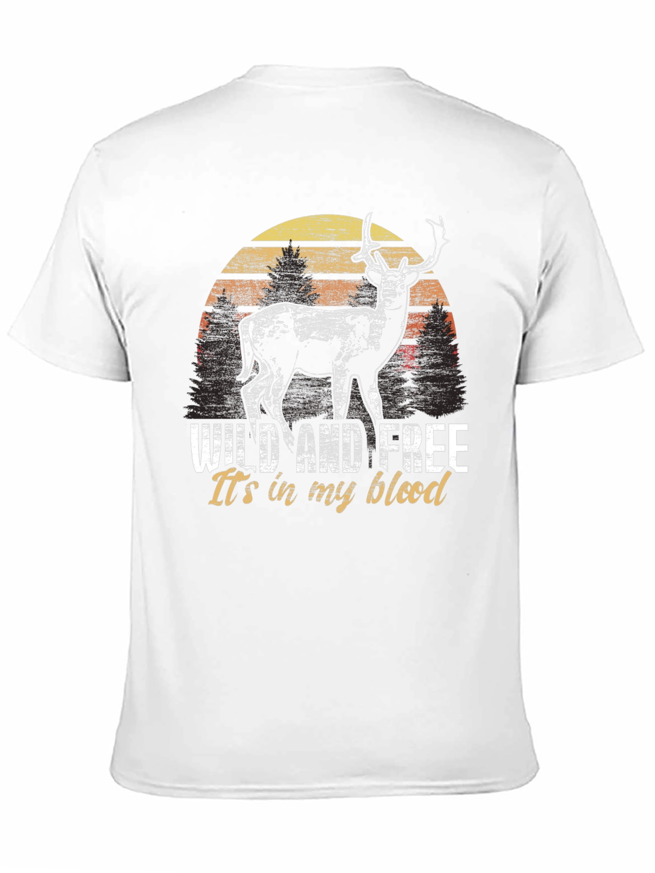 Wild and Free Deer Graphic Tee - Black