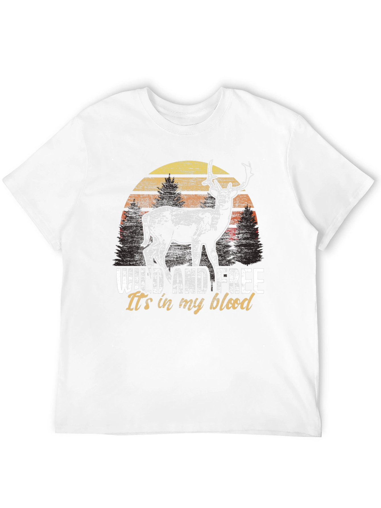 Wild and Free Deer Graphic Tee - Black