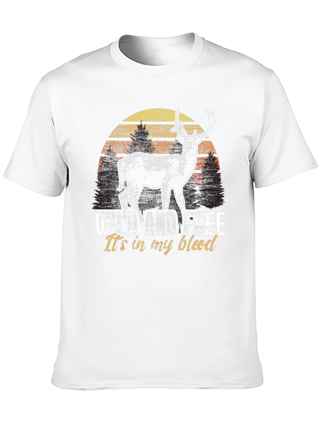 Wild and Free Deer Graphic Tee - Black