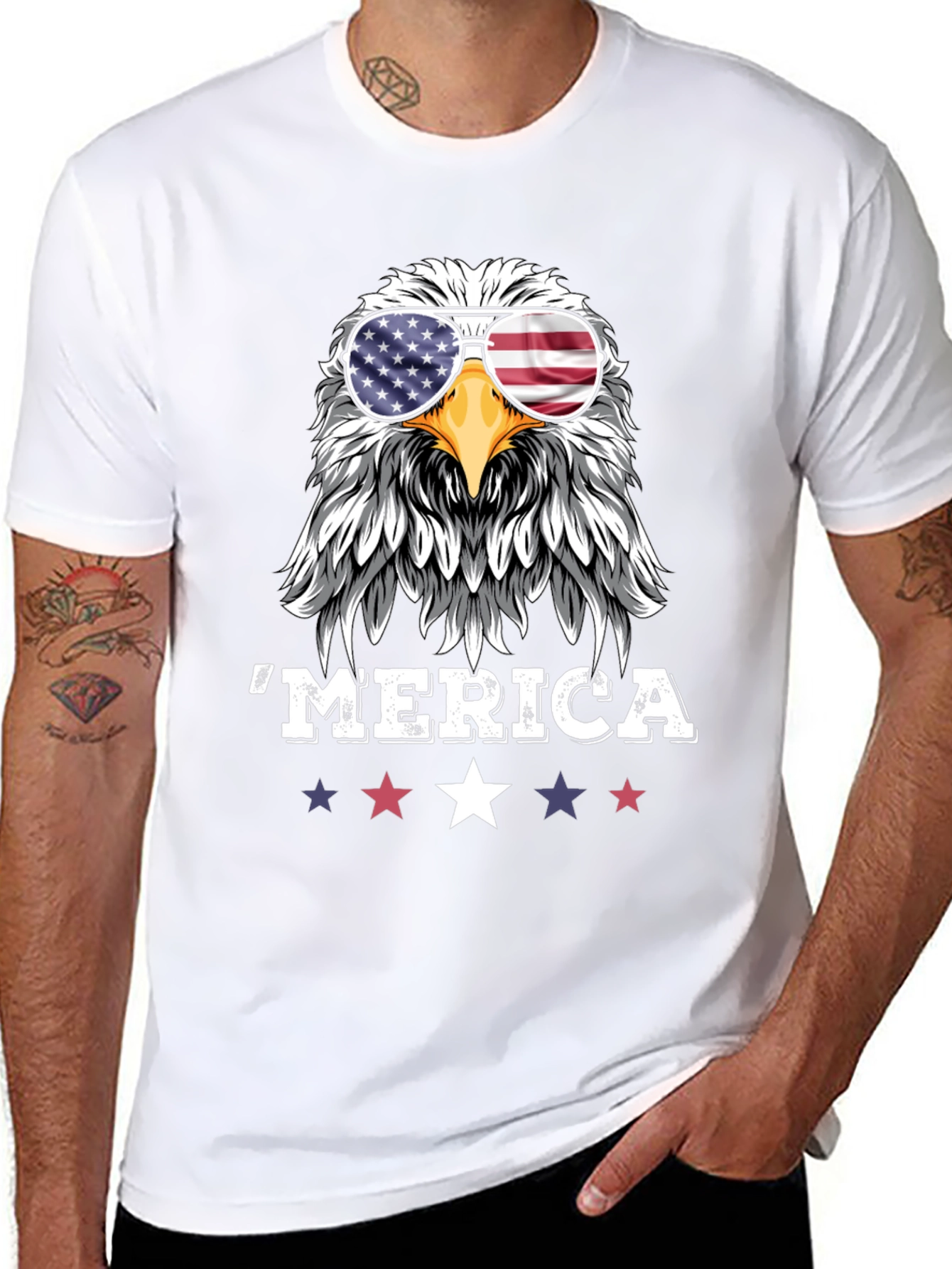 Patriotic Eagle Merica Graphic T-Shirt