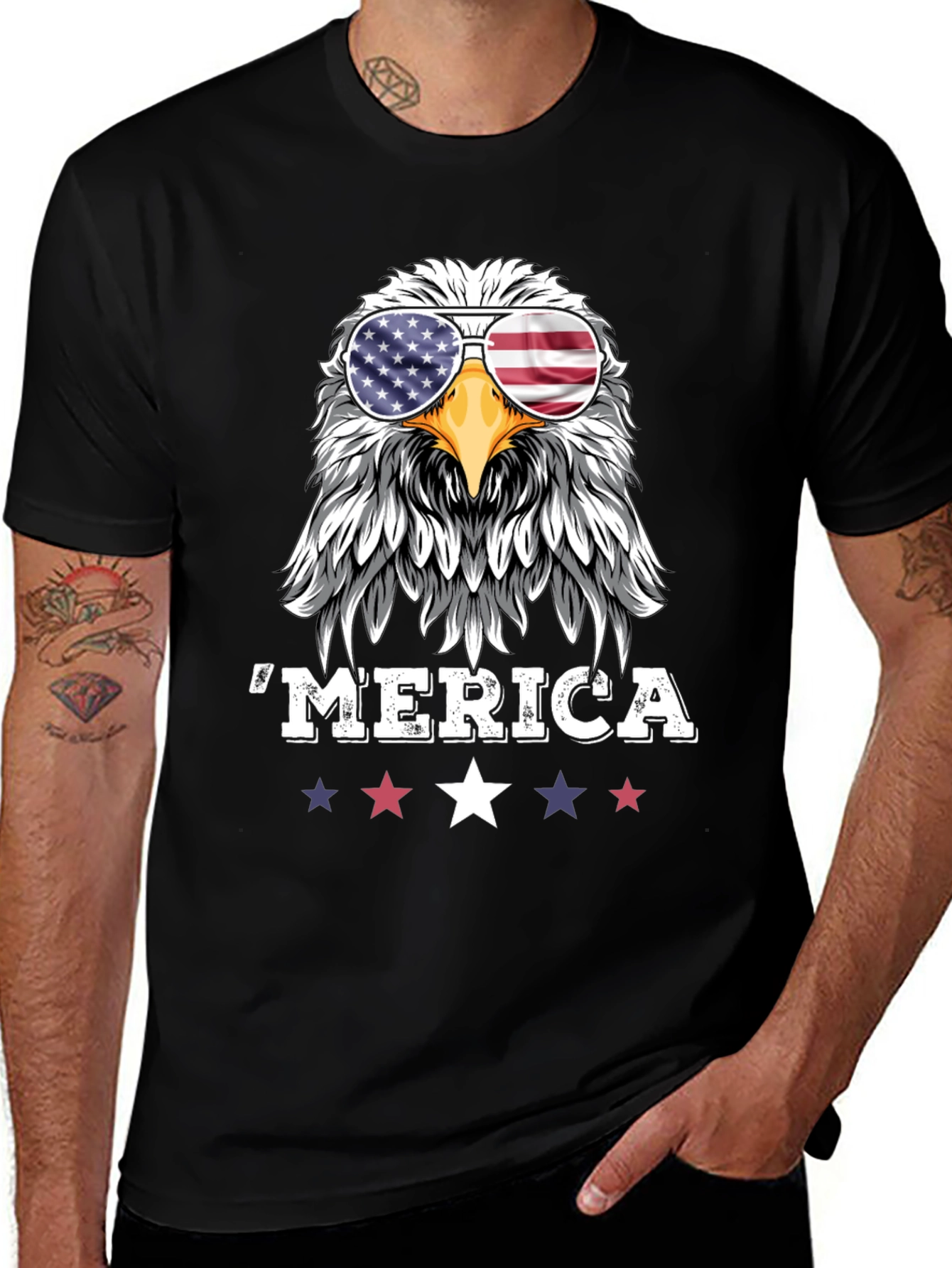 Patriotic Eagle Merica Graphic T-Shirt