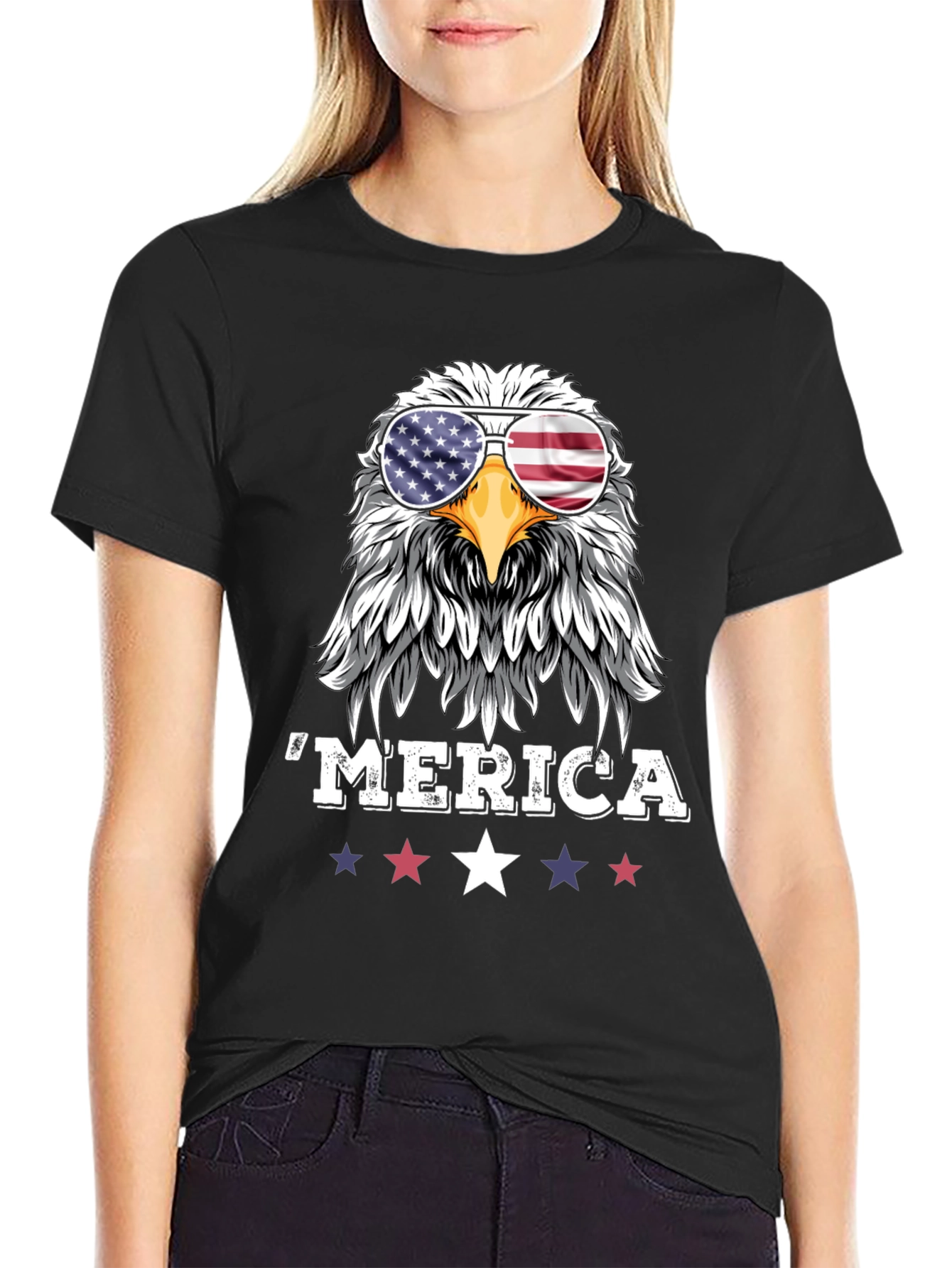 Patriotic Eagle Merica Graphic T-Shirt