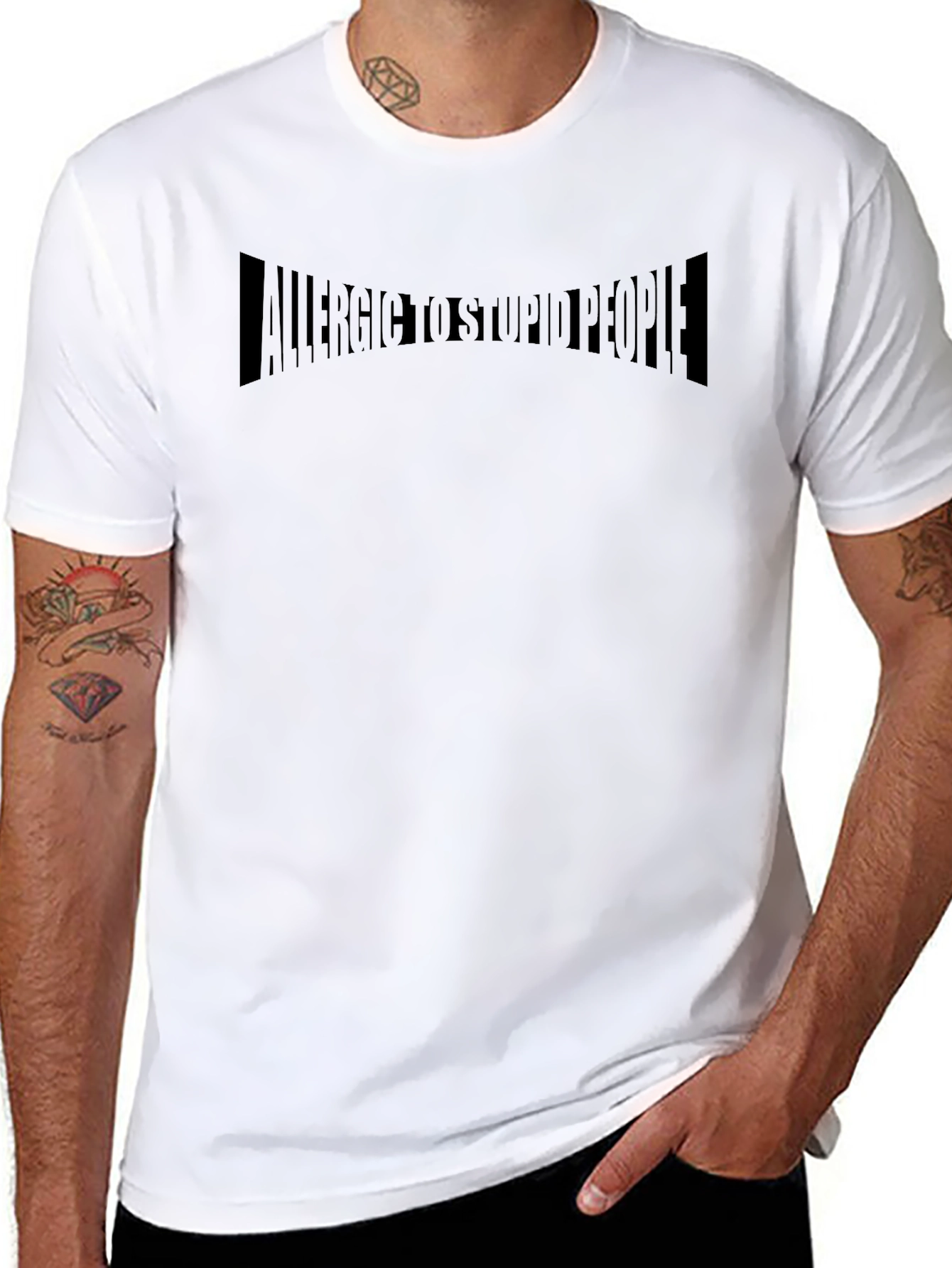 Allergic to Stupid People Black T-Shirt