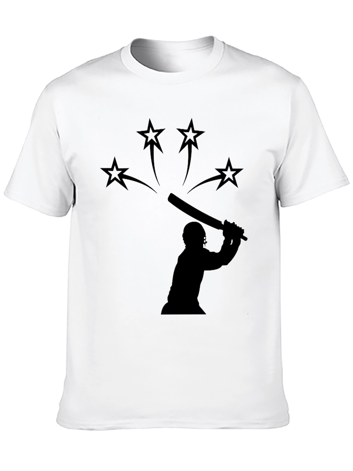 Cricket Silhouette Graphic Black T-Shirt