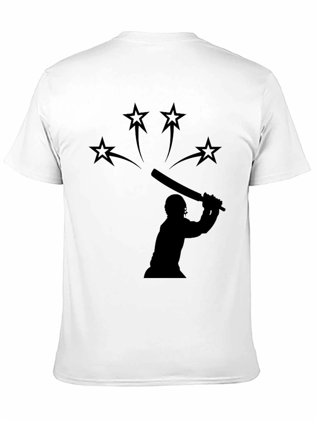 Cricket Silhouette Graphic Black T-Shirt
