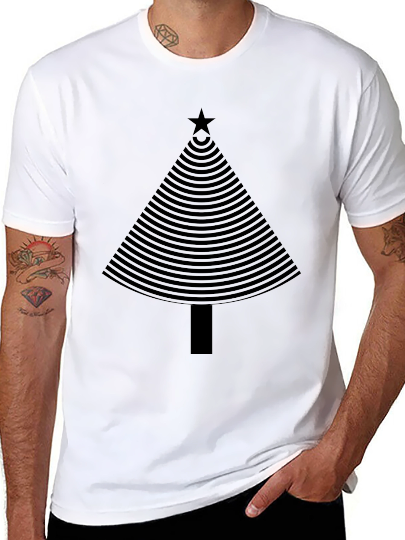 Minimalist Christmas Tree T-Shirt - Holiday Style