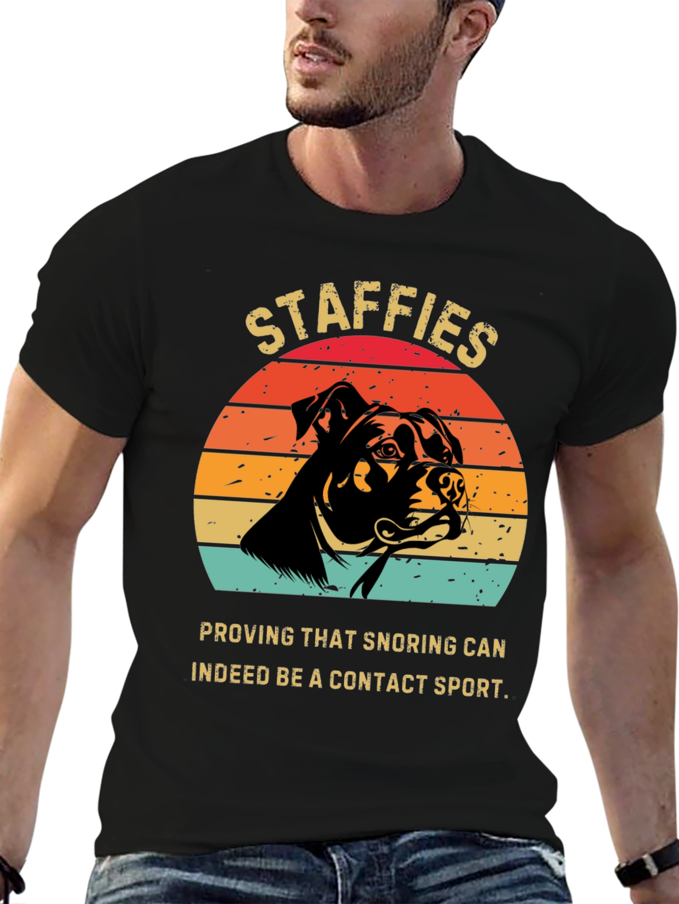 Staffies Snoring Contact Sport T-Shirt