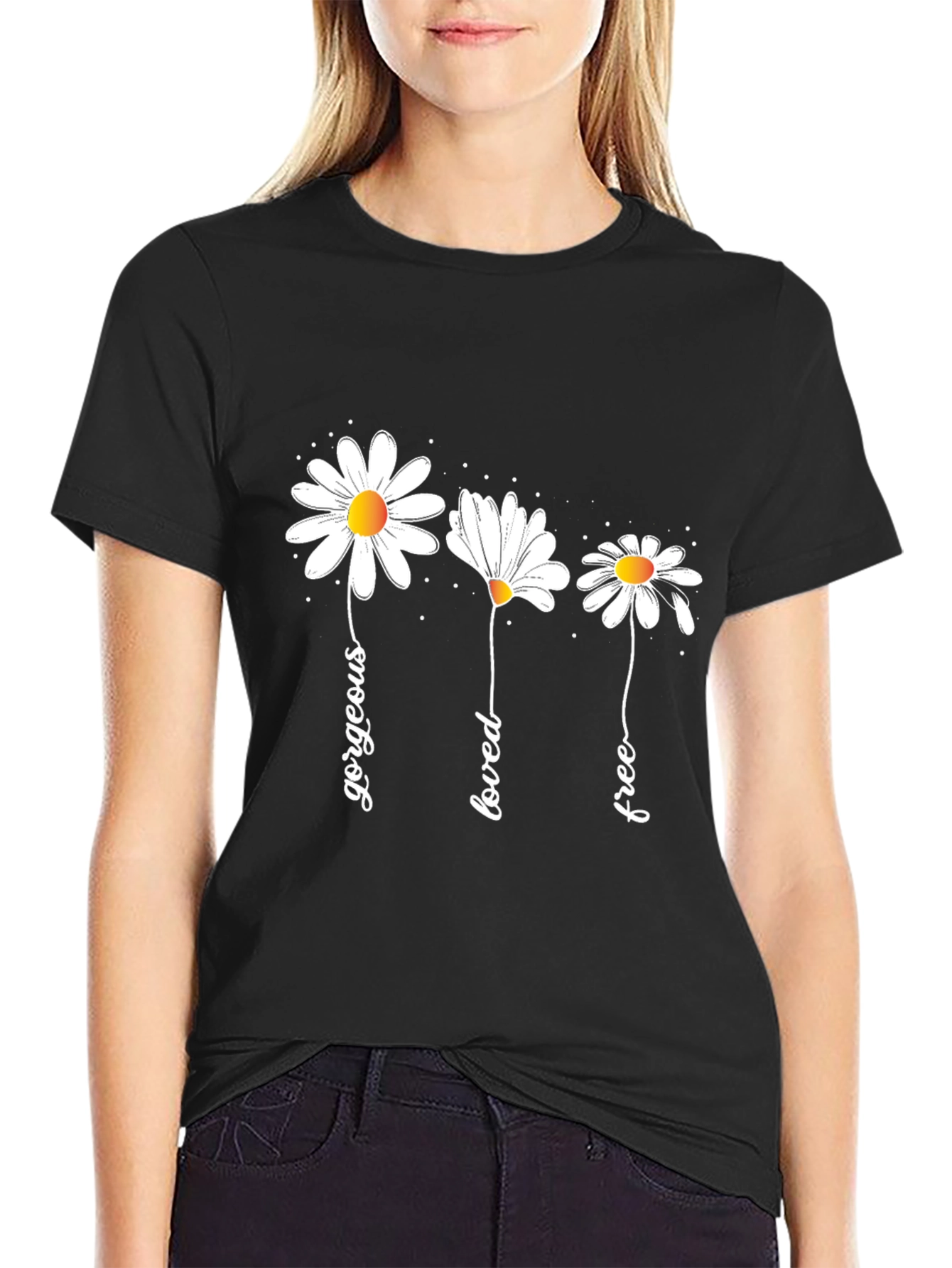Gorgeous Loved Free Daisy Graphic Tee