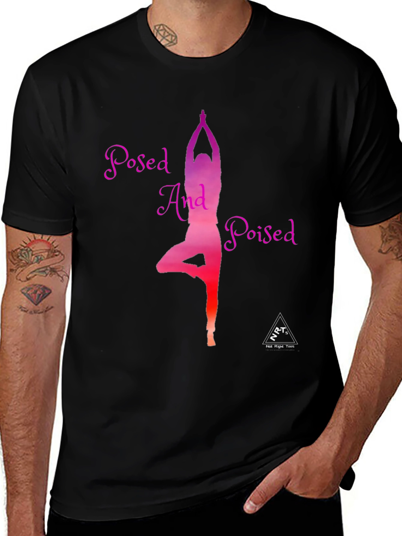 Posed And Poised Yoga Graphic Tee - Black