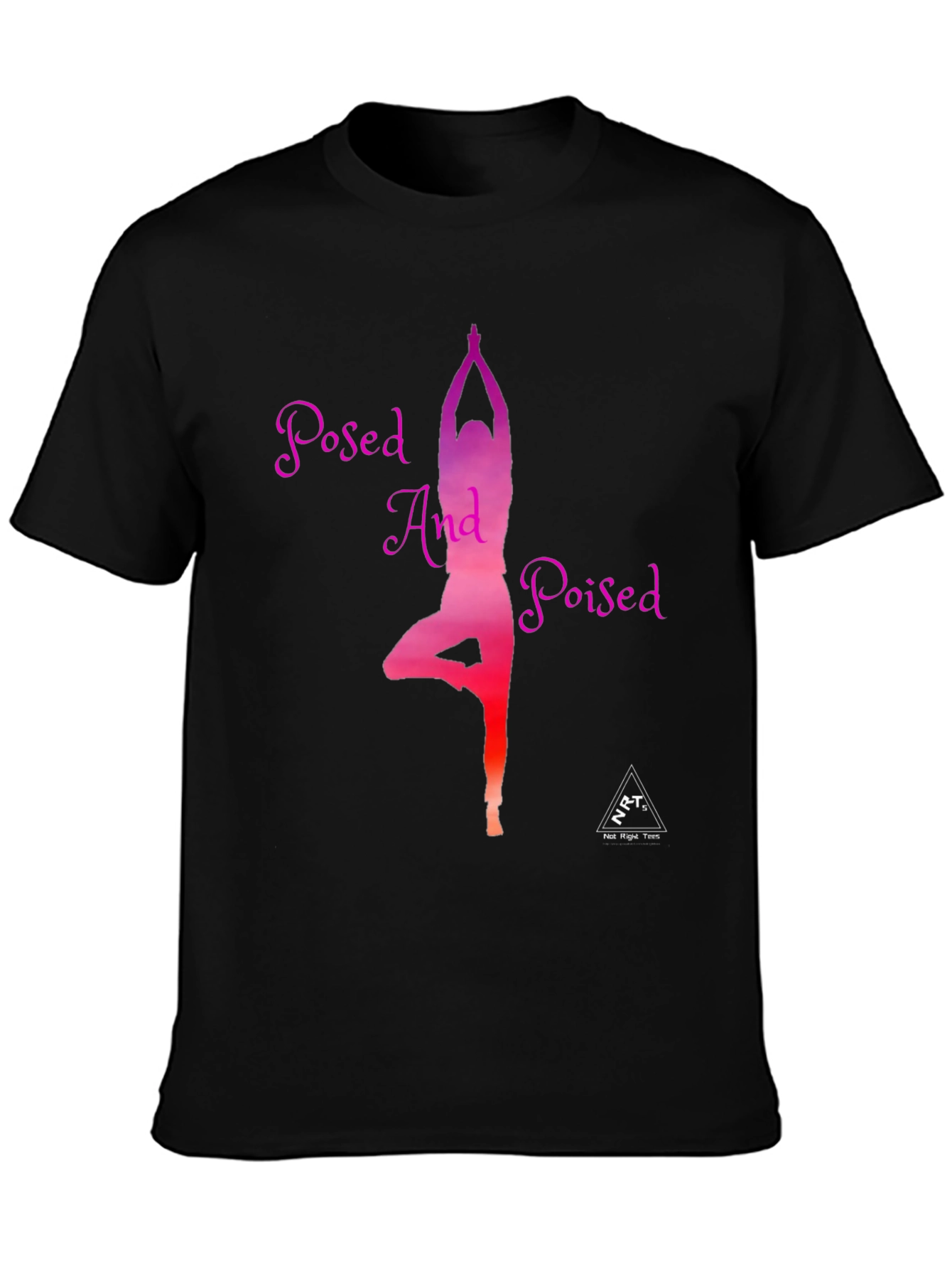 Posed And Poised Yoga Graphic Tee - Black