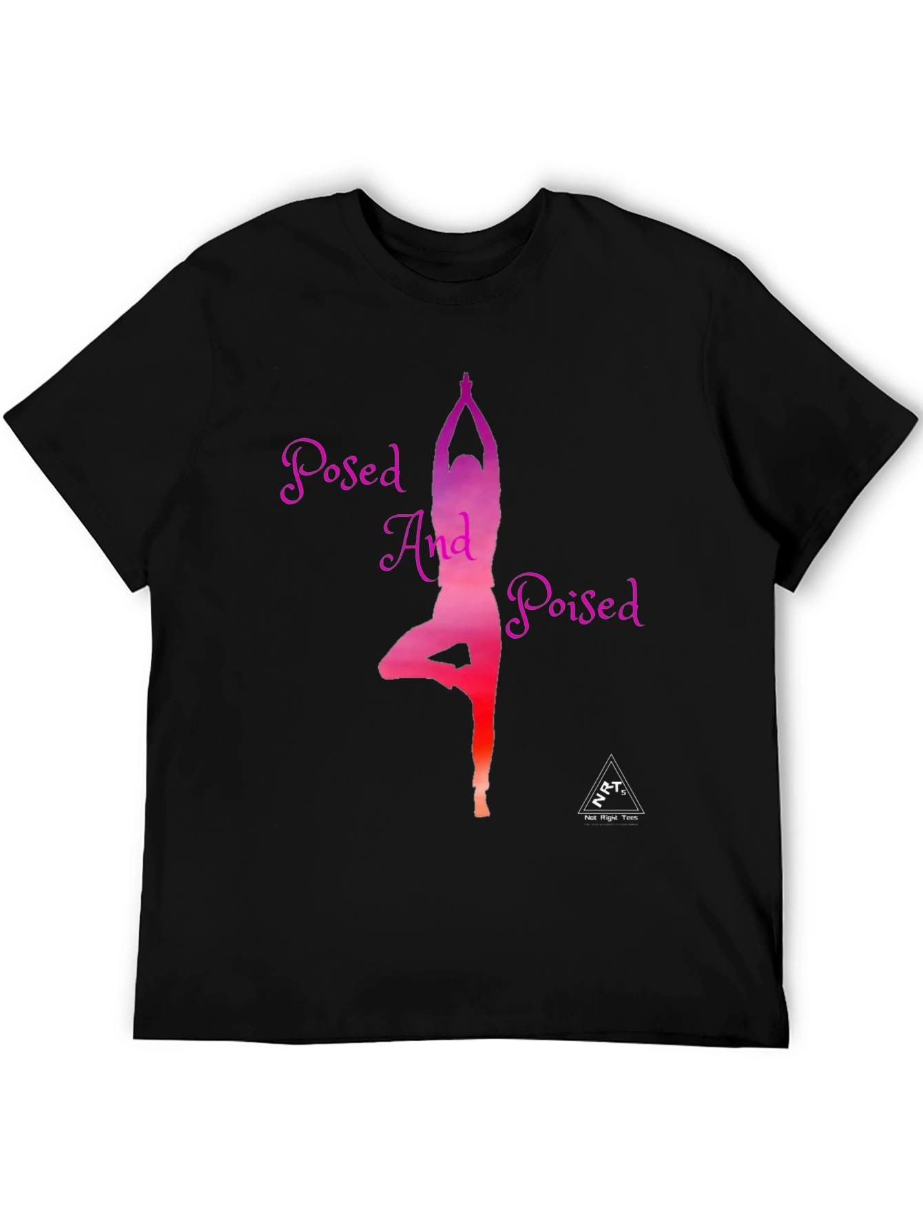 Posed And Poised Yoga Graphic Tee - Black