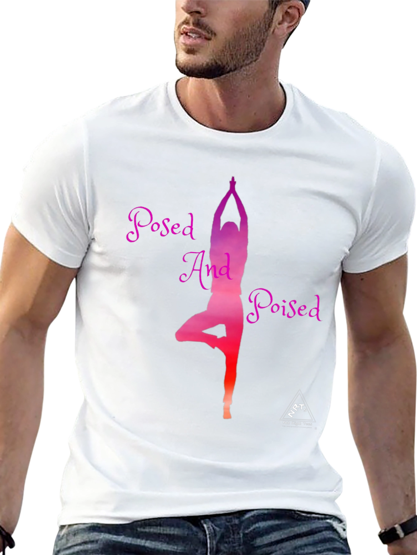 Posed And Poised Yoga Graphic Tee - Black