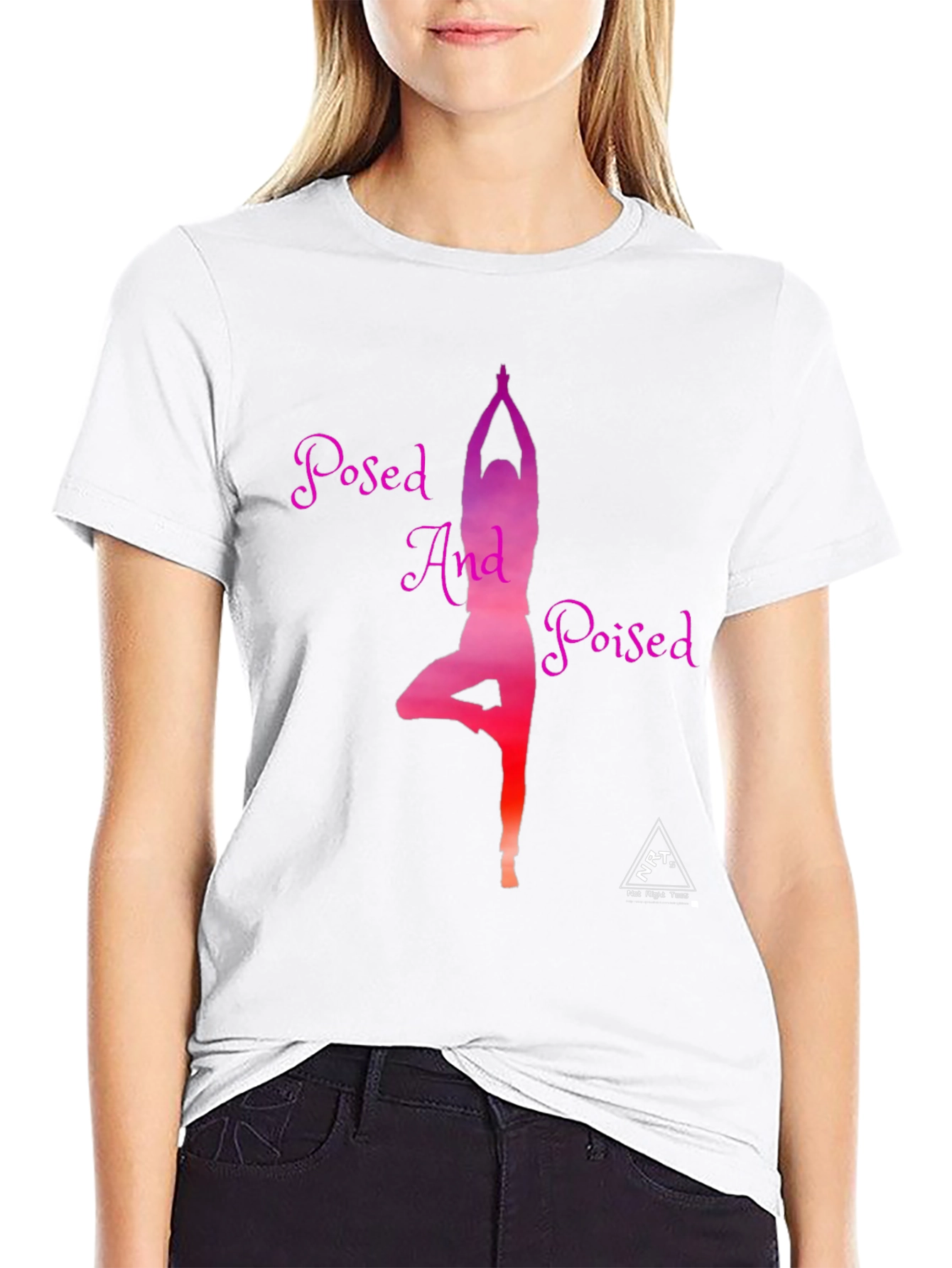 Posed And Poised Yoga Graphic Tee - Black