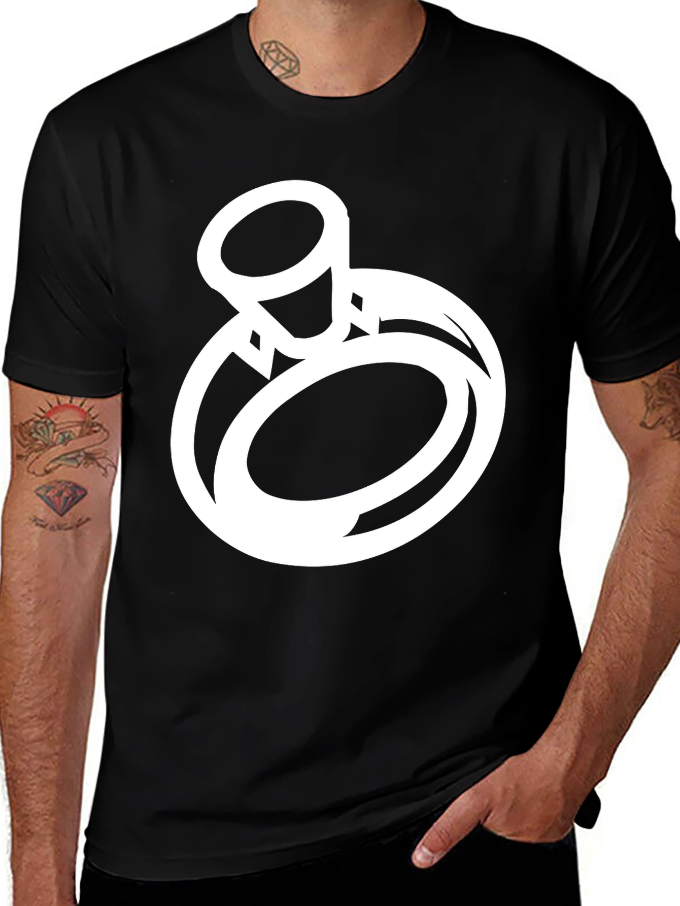 Ring Graphic Tee - Stylish Mens Black T-Shirt