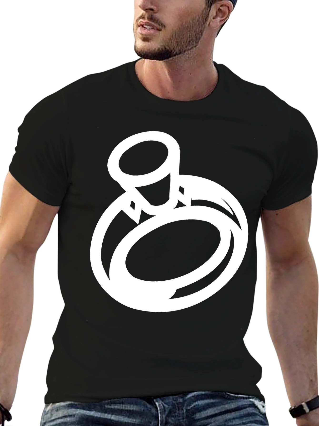 Ring Graphic Tee - Stylish Mens Black T-Shirt