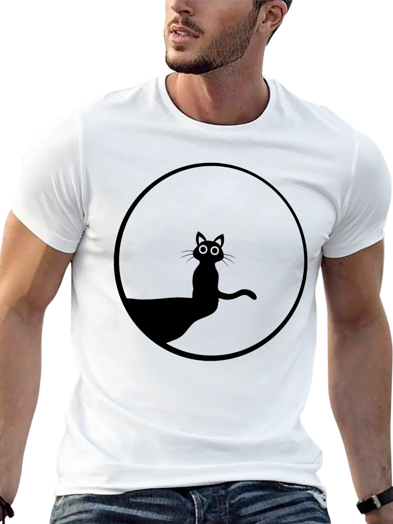 Black Cat Silhouette T-Shirt - Unisex Graphic Tee