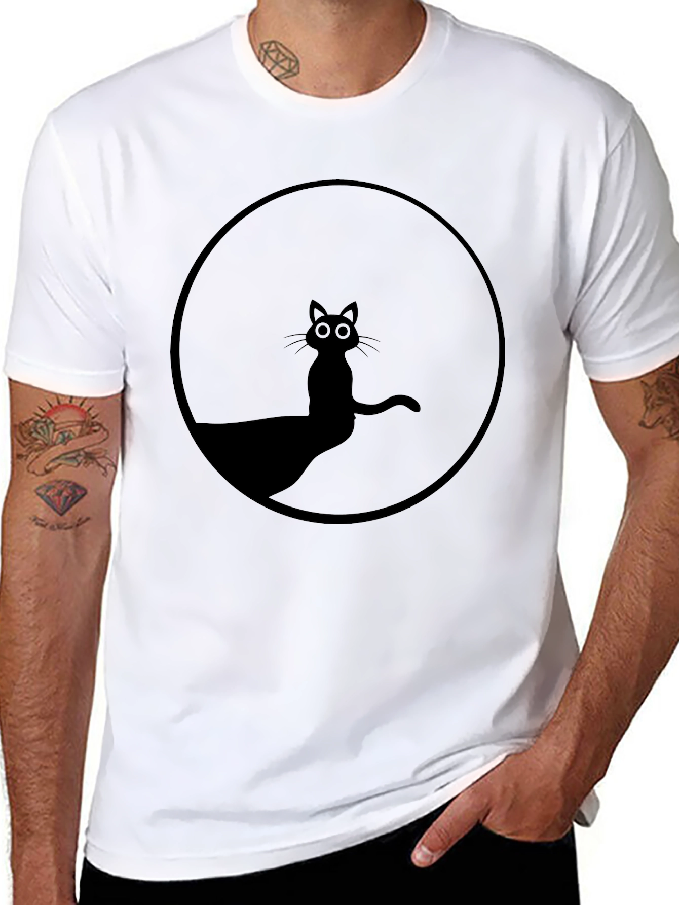 Black Cat Silhouette T-Shirt - Unisex Graphic Tee